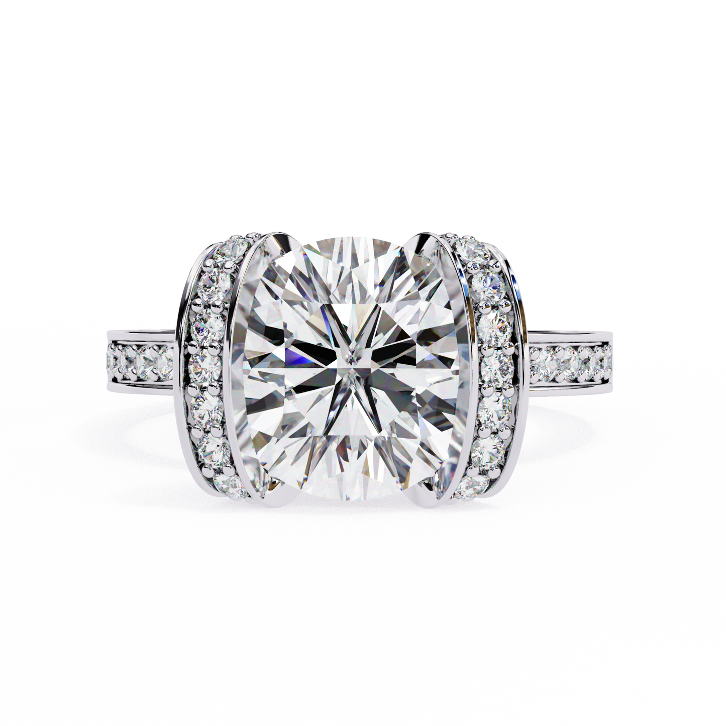 3.00 CT Round Cut Diamond Engagement Ring - Ulight Jewels