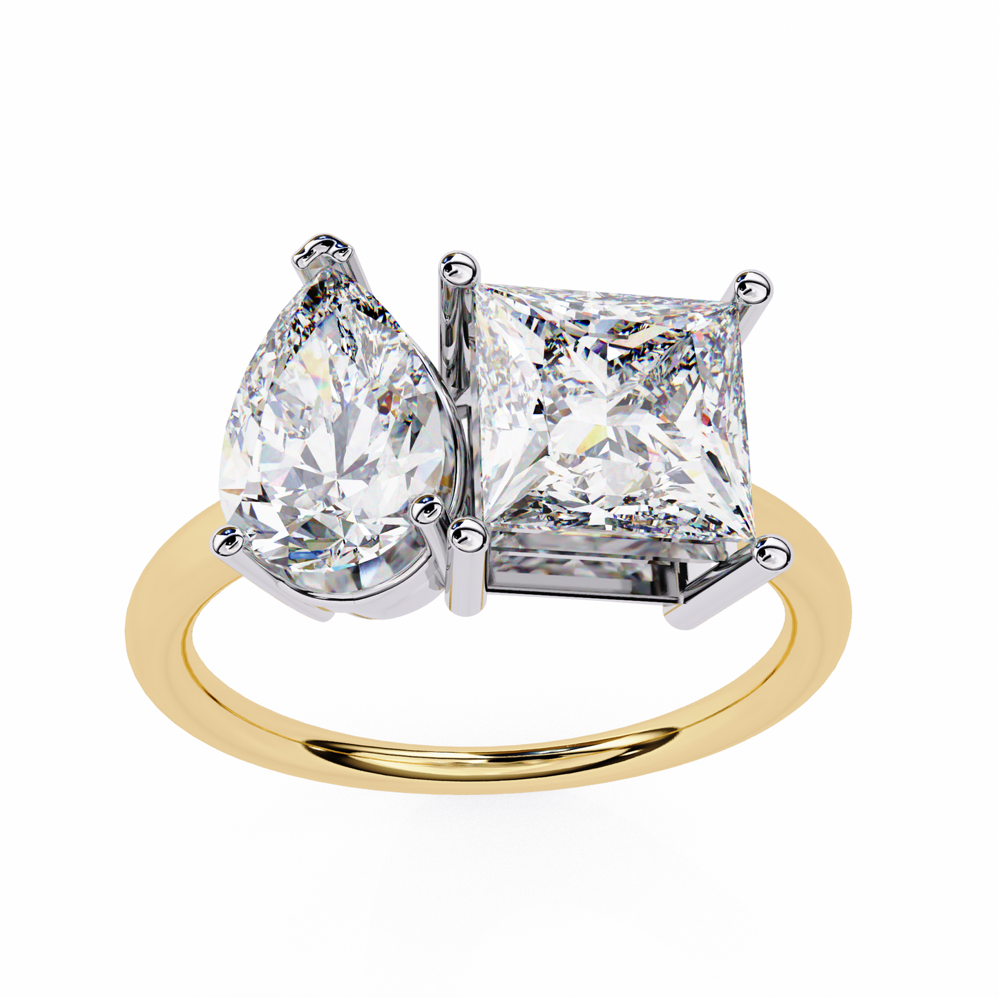 Pear & Princess Cut Diamond Engagement Ring