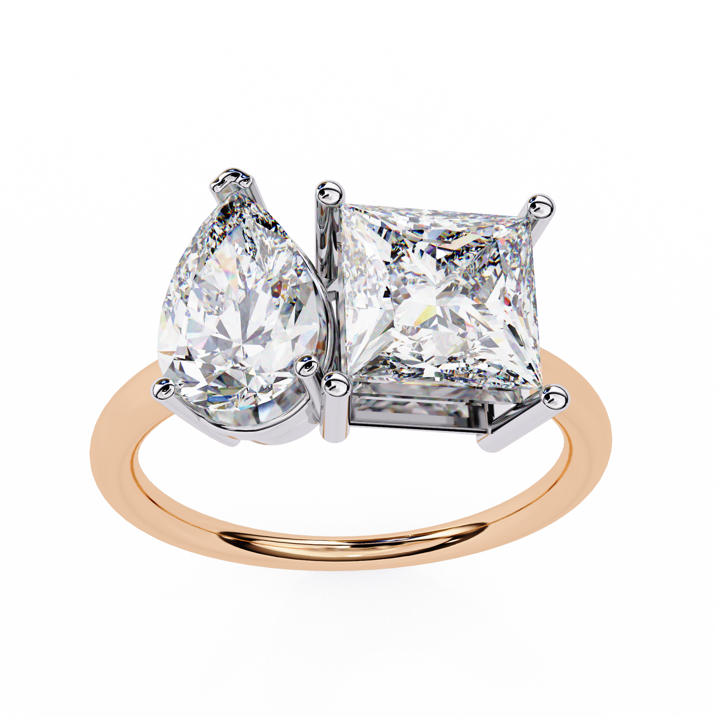 Pear & Princess Cut Diamond Engagement Ring