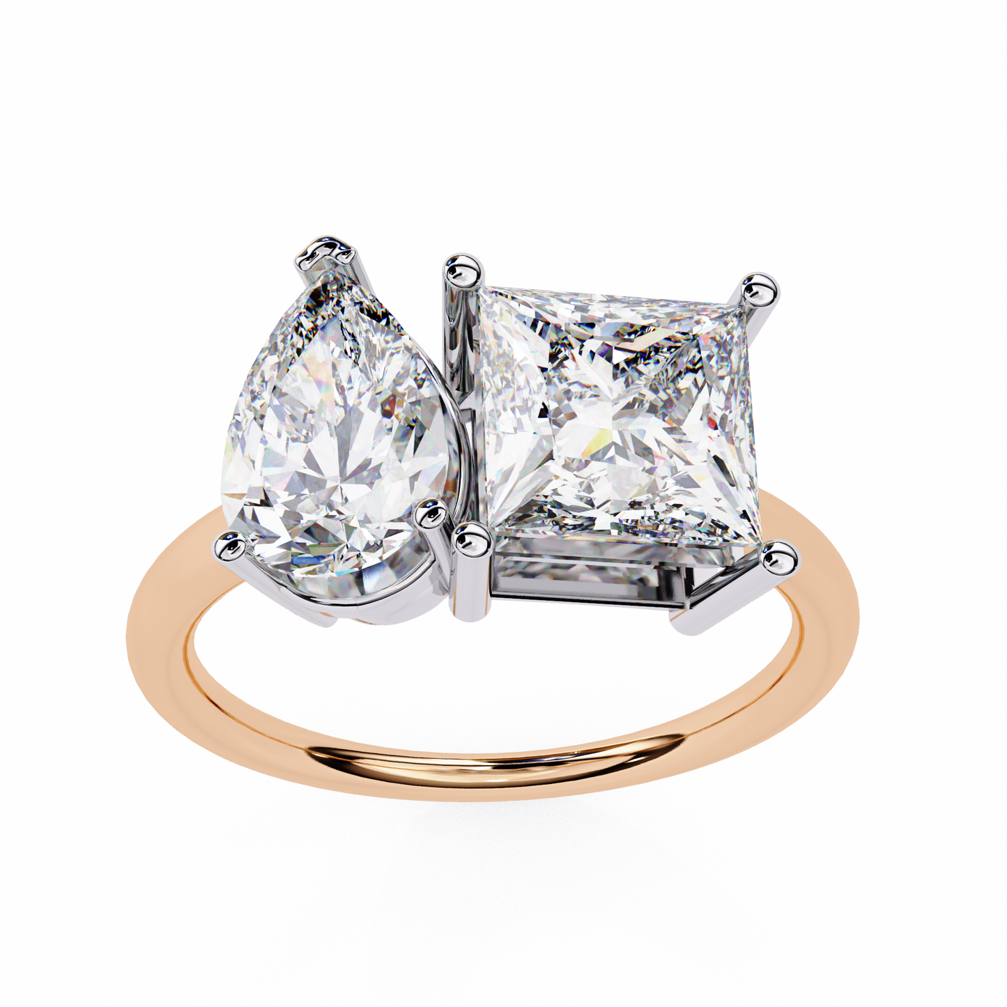 Pear & Princess Cut Diamond Engagement Ring