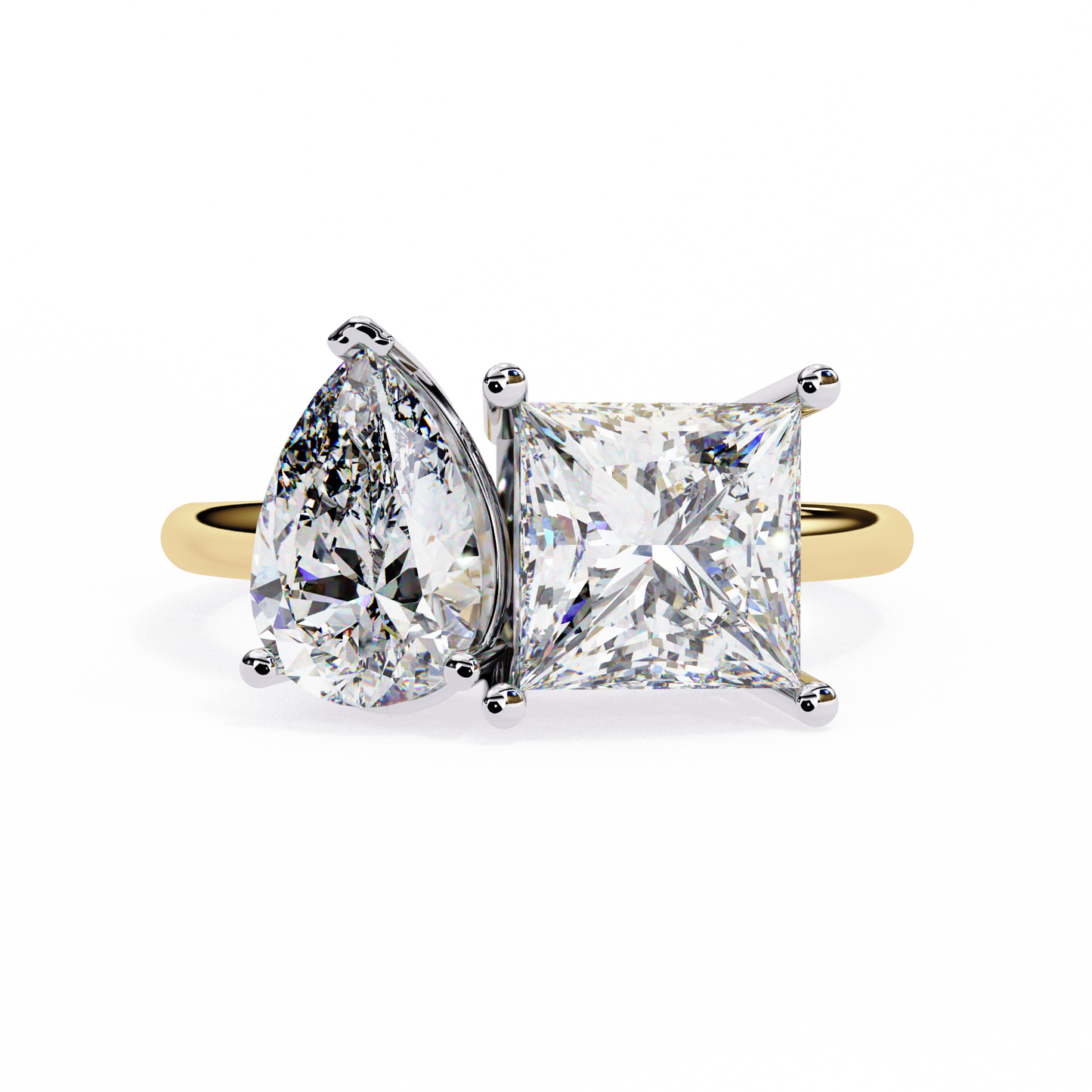 Pear & Princess Cut Diamond Engagement Ring