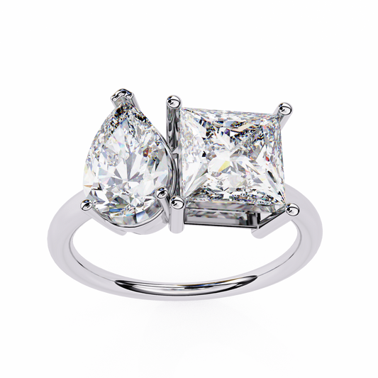 Pear & Princess Cut Diamond Engagement Ring - Ulight Jewels