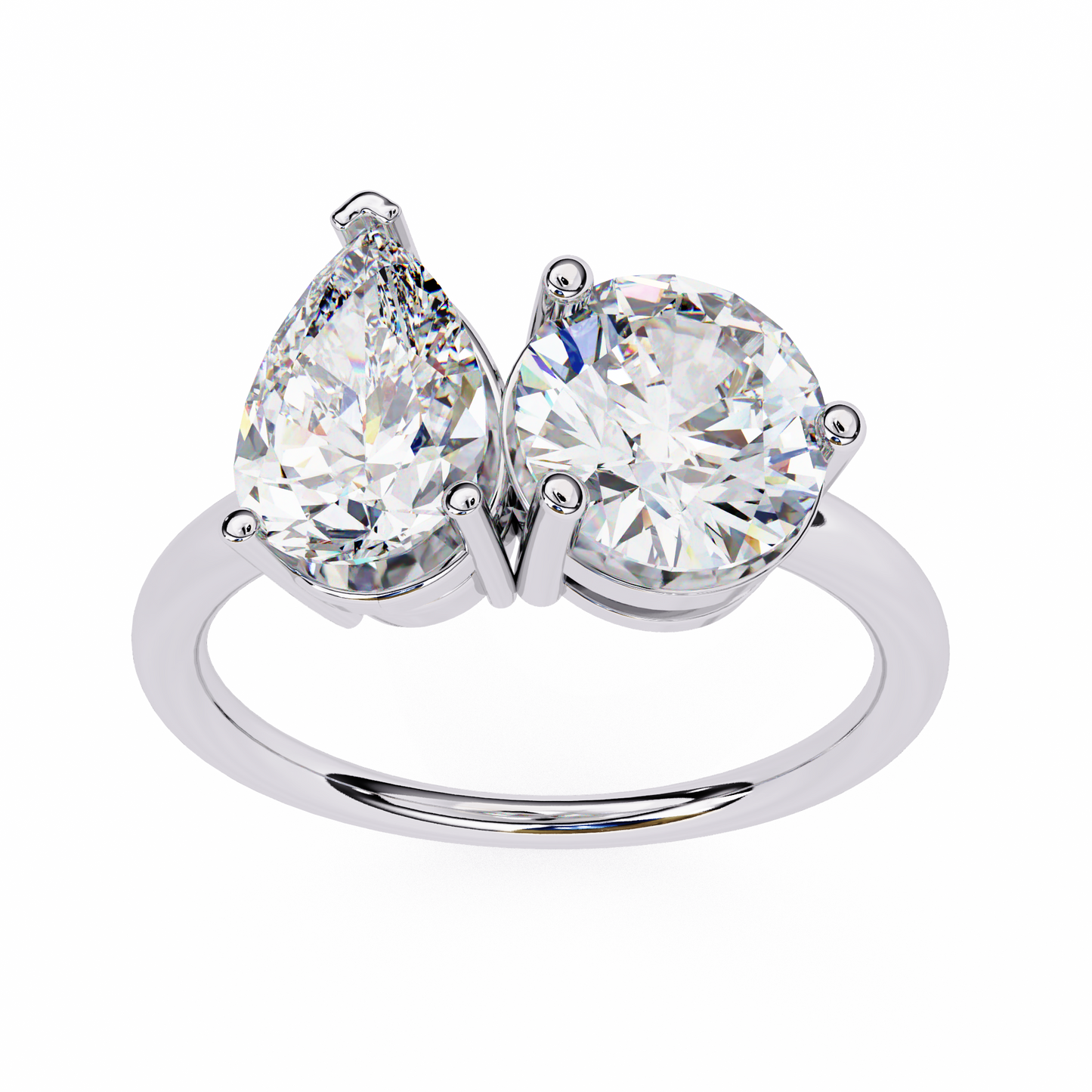 Pear & Round Cut Diamond Engagement Ring - Ulight Jewels