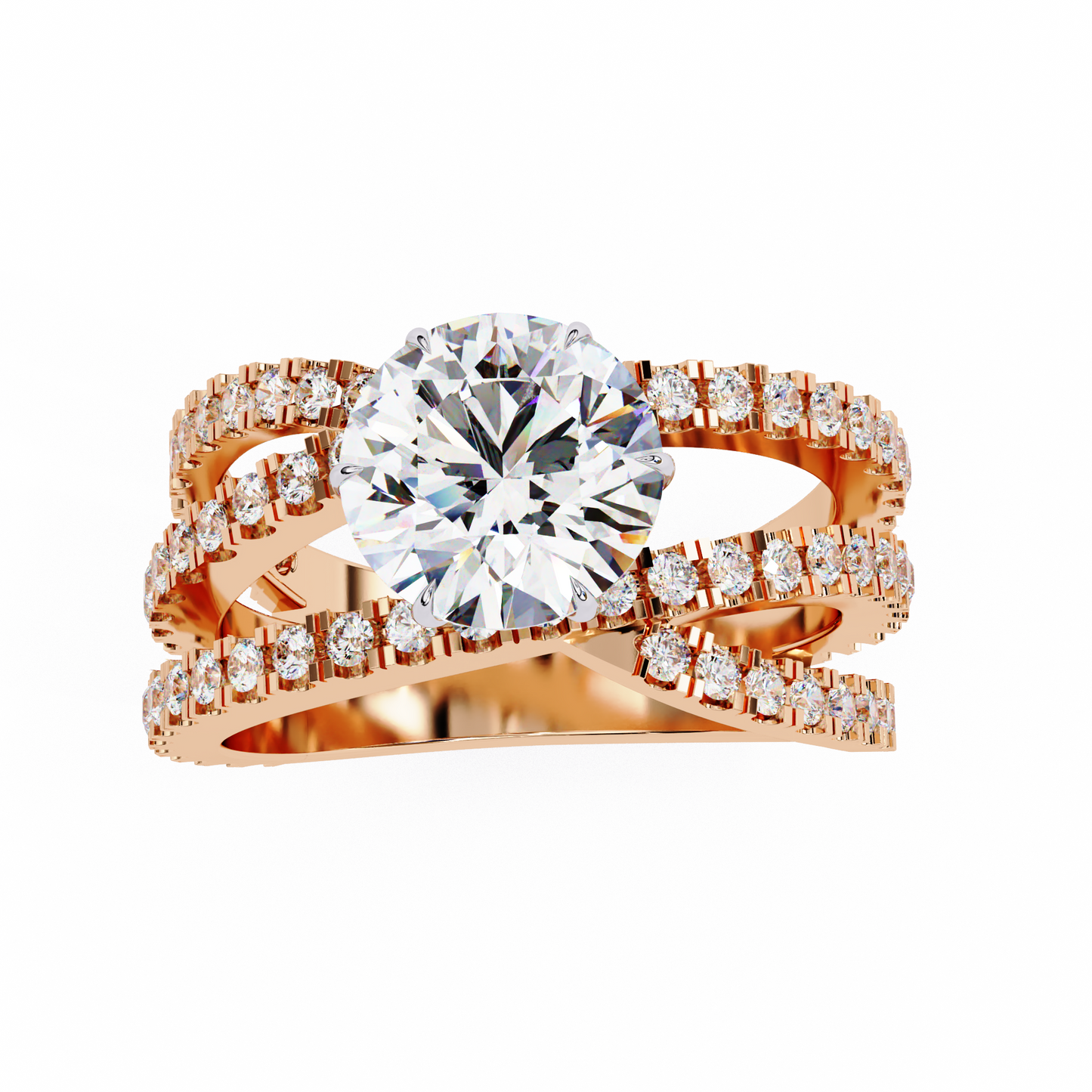 1.00 CT Round Cut Diamond Engagement Ring