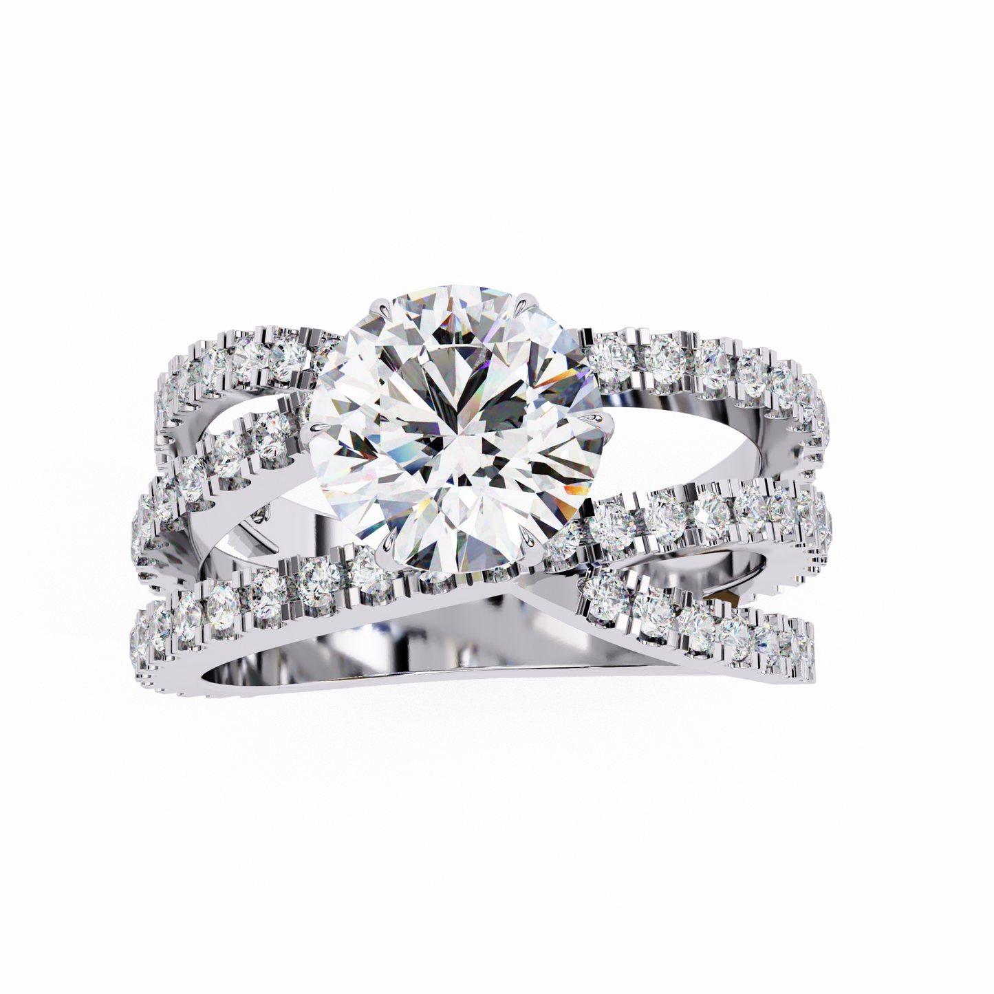 1.00 CT Round Cut Diamond Engagement Ring