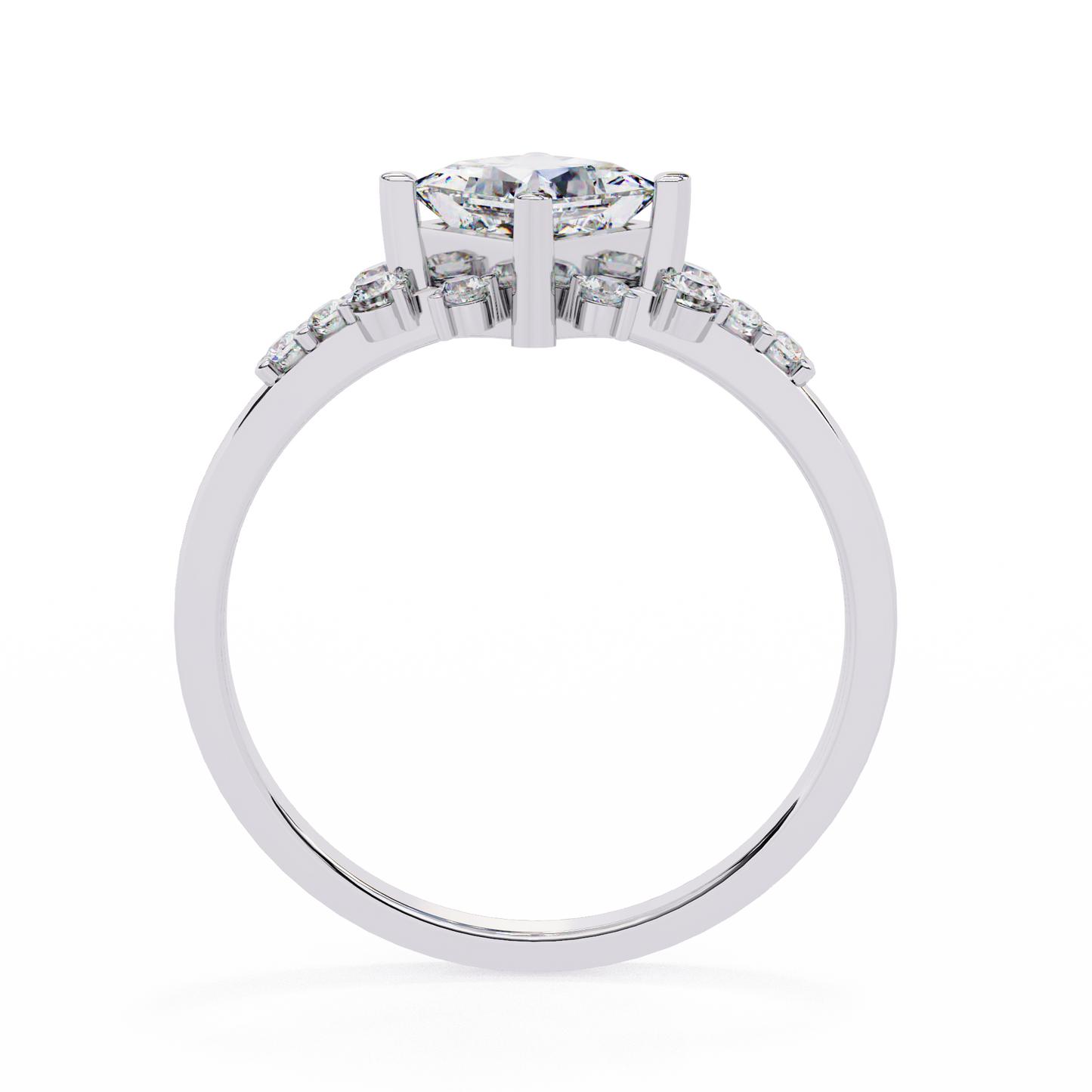 0.75  CT Princess Cut Diamond Engagement Ring