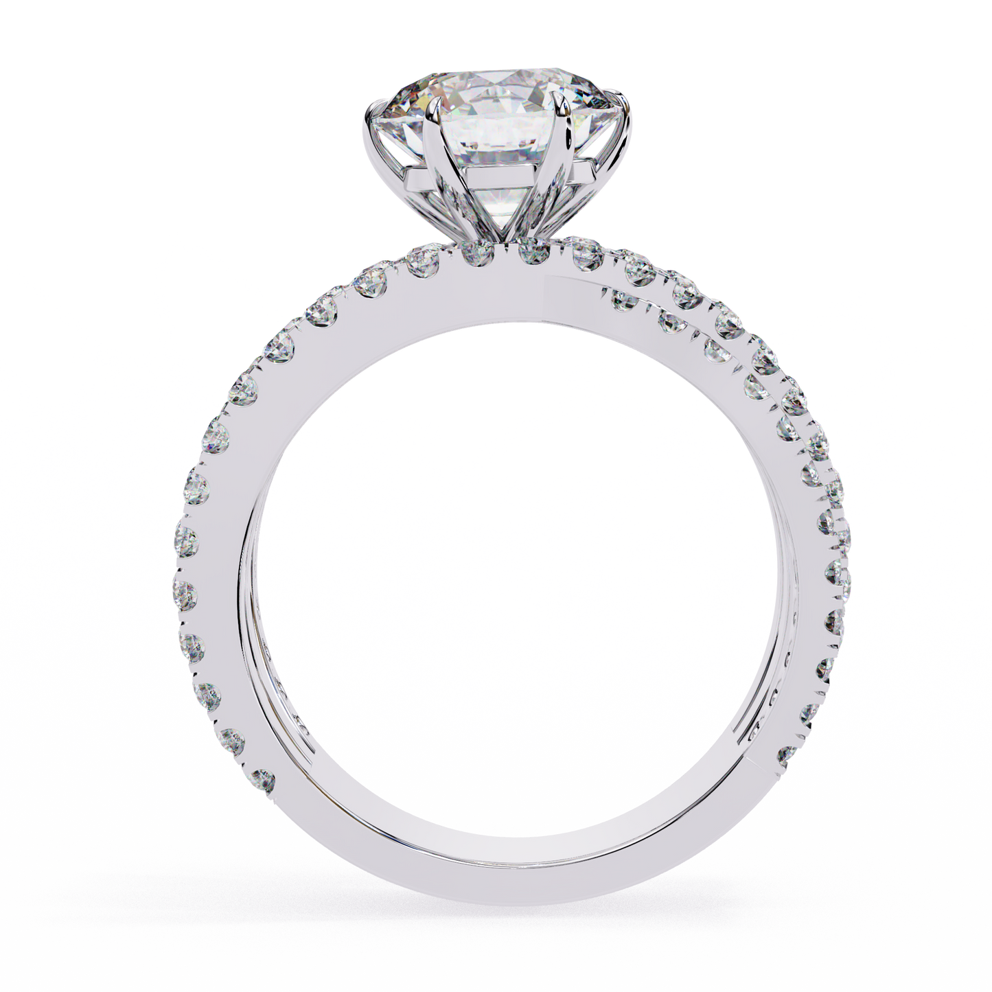 1.00 CT Round Cut Diamond Engagement Ring