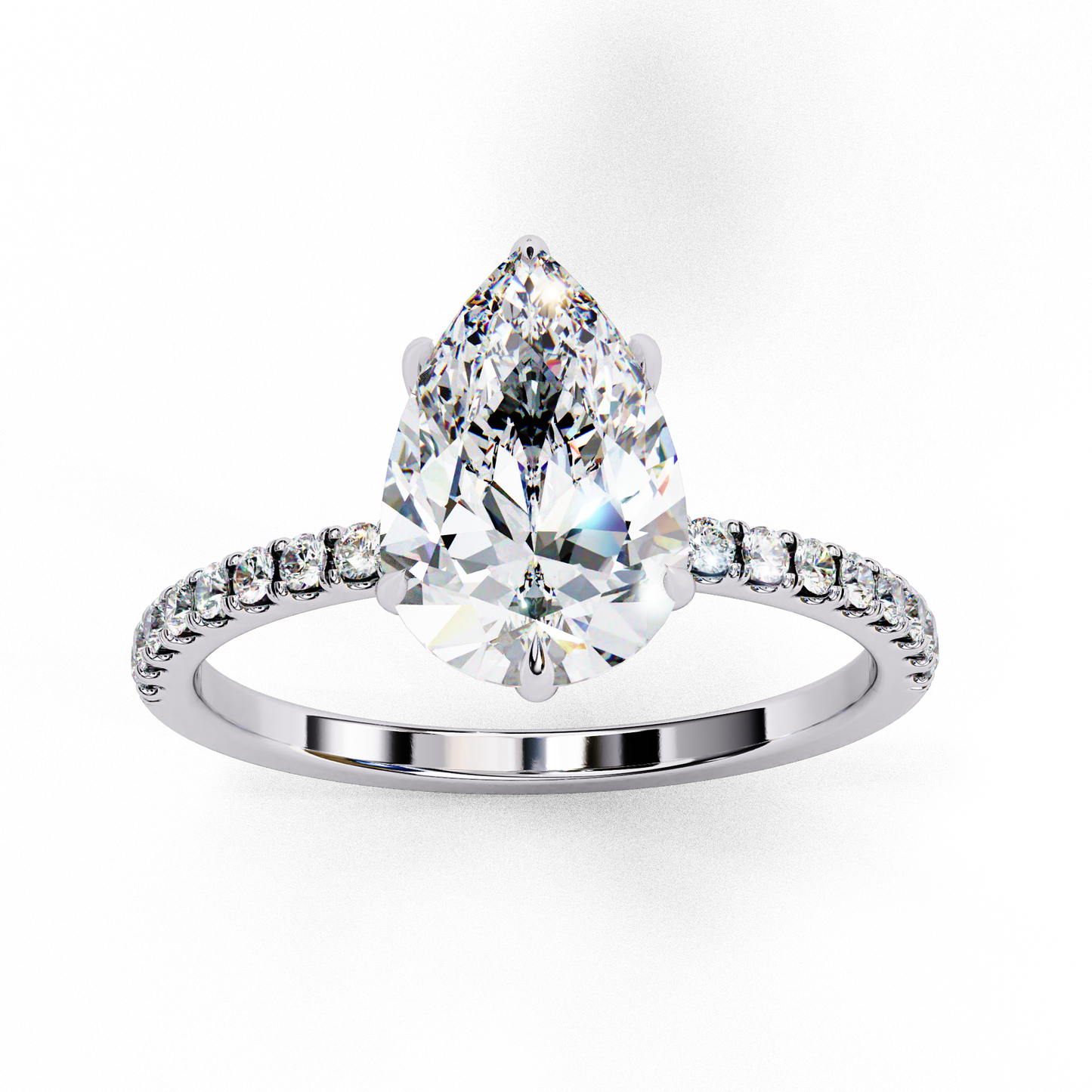 1.75  CT Pear Cut Diamond Engagement Ring