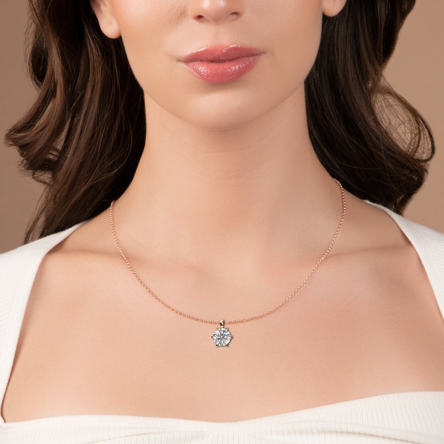 2.10 CT Round Cut Diamond Pendant