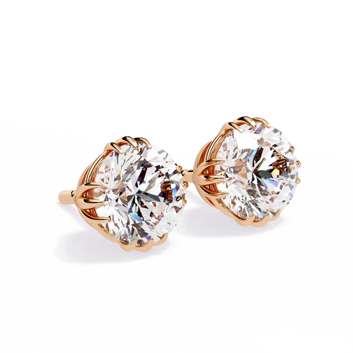 2.50 CT Round Cut Diamond Stud Earrings