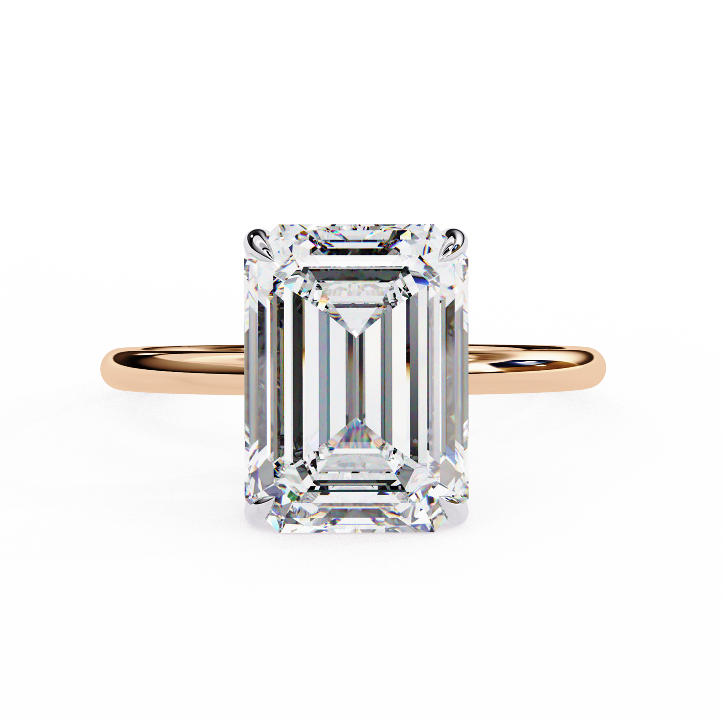 2.50  CT  Emerald Cut  Diamond Wedding Rings