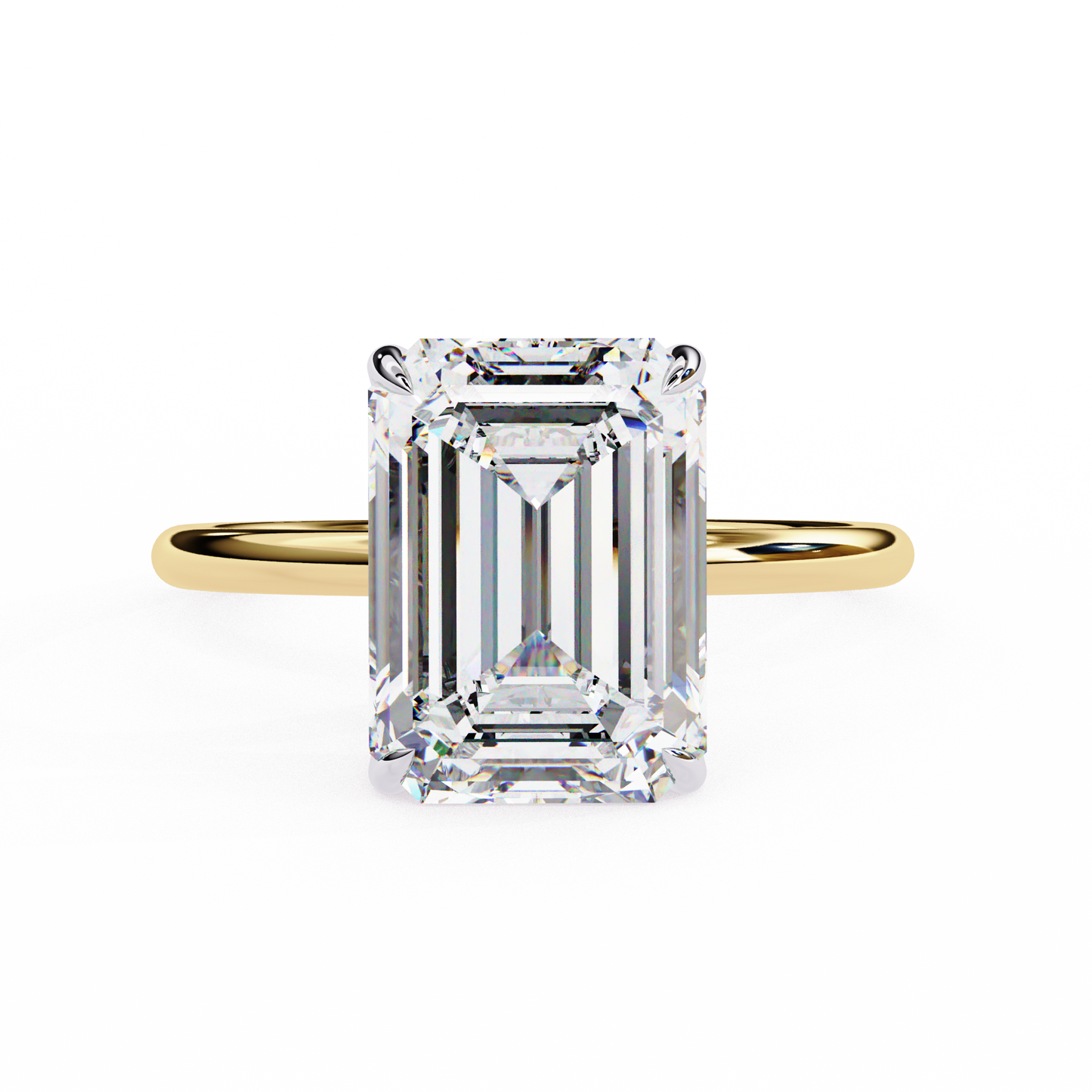 2.50  CT  Emerald Cut  Diamond Wedding Rings