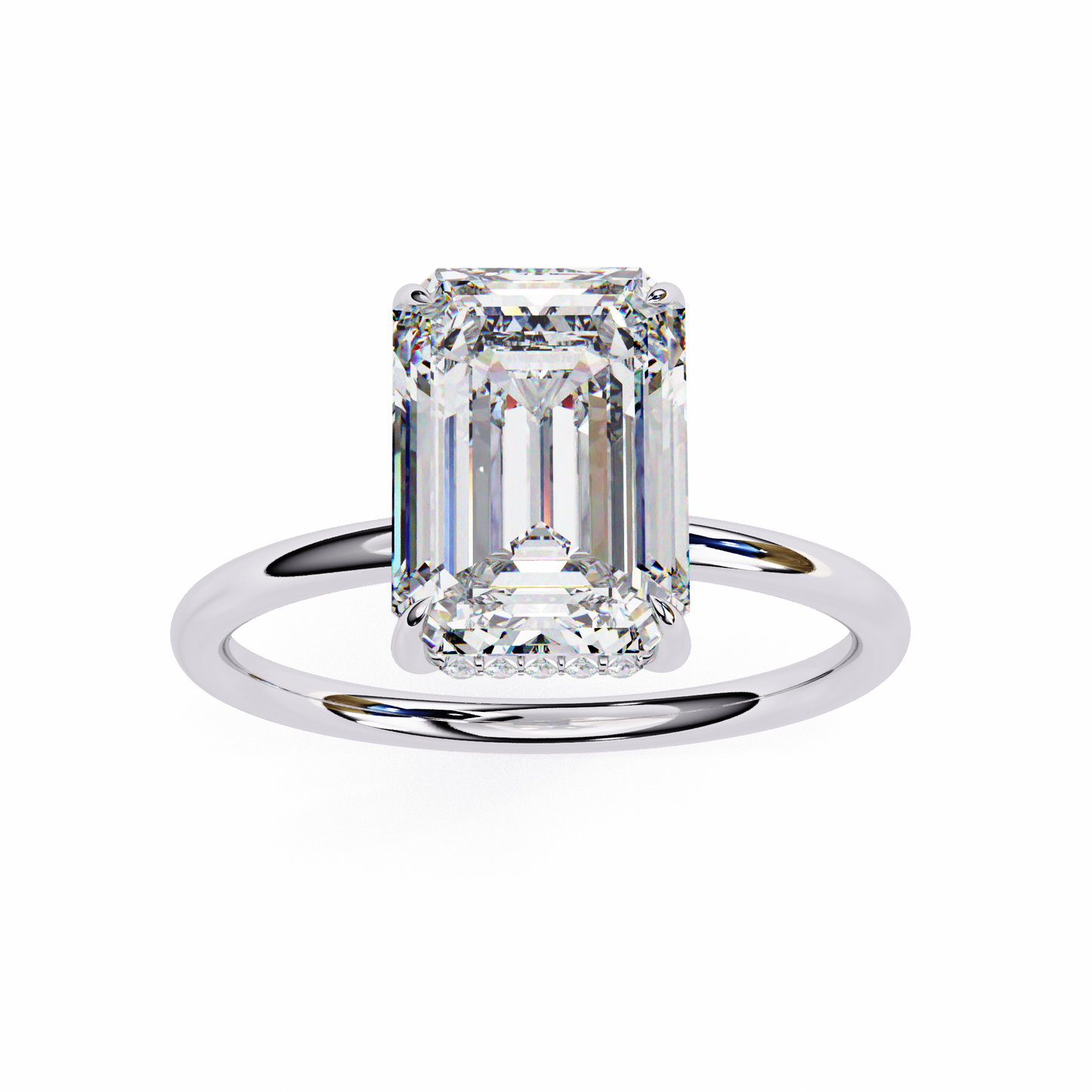 2.50  CT  Emerald Cut  Diamond Wedding Rings