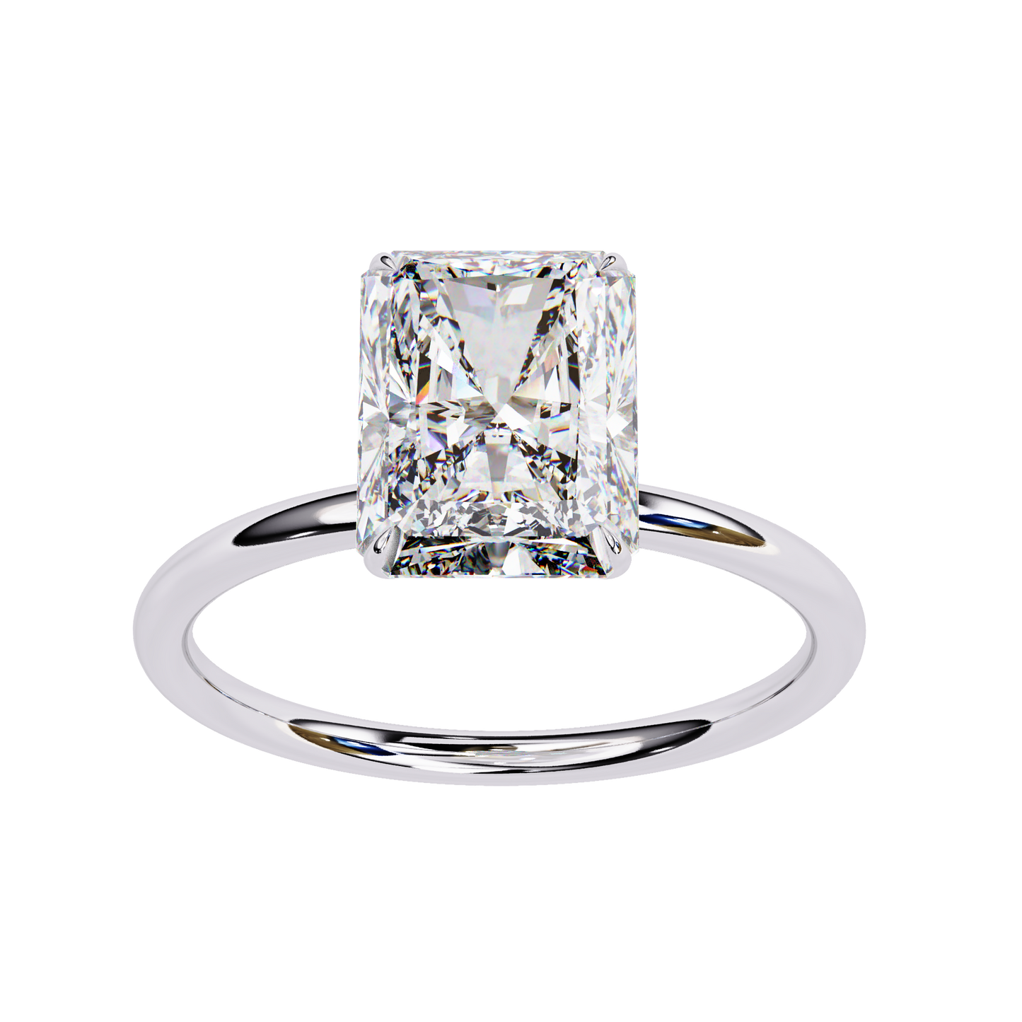 2.50  CT Radiant  Cut  Diamond Wedding Rings