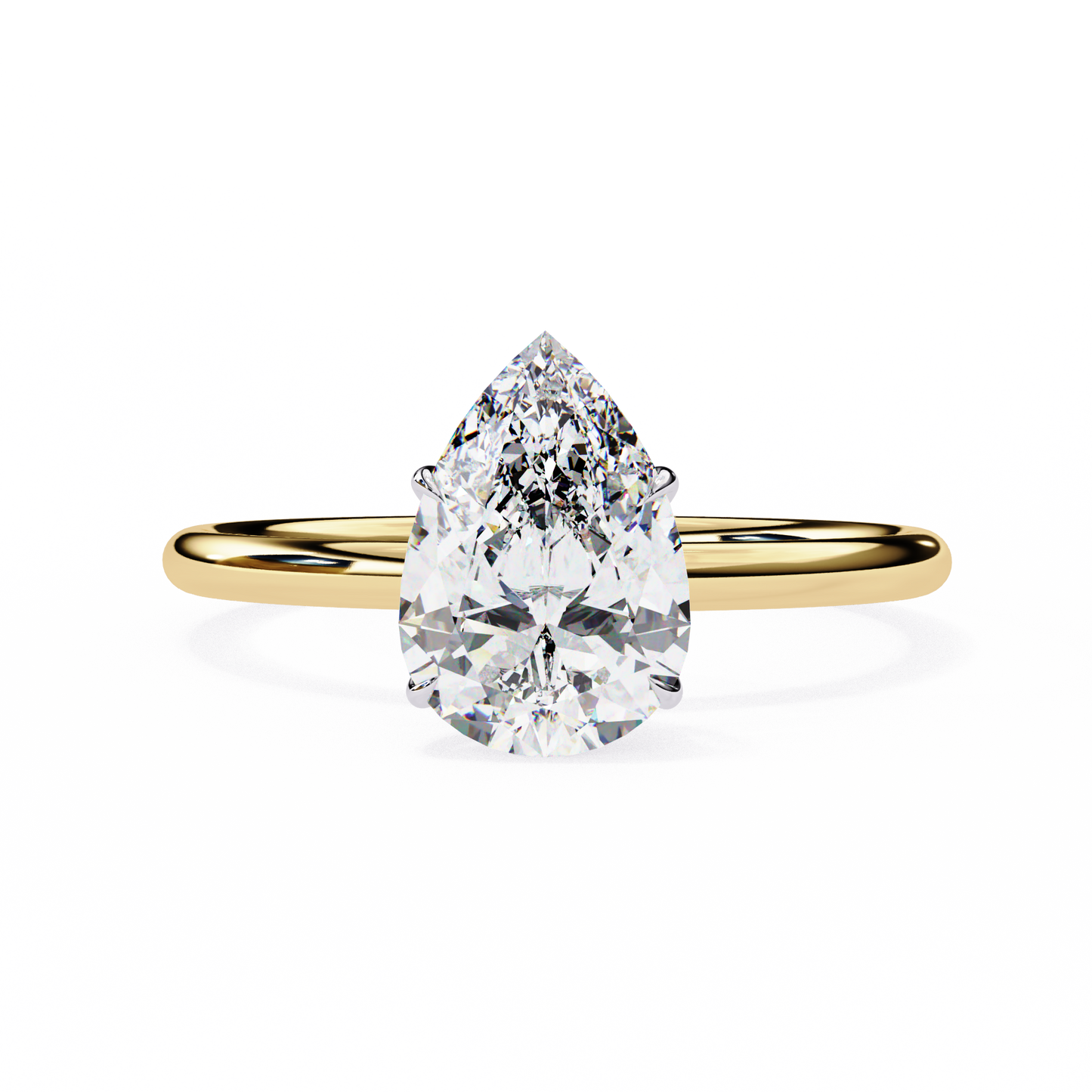 1.25 CT Pear Cut Diamond Wedding Rings