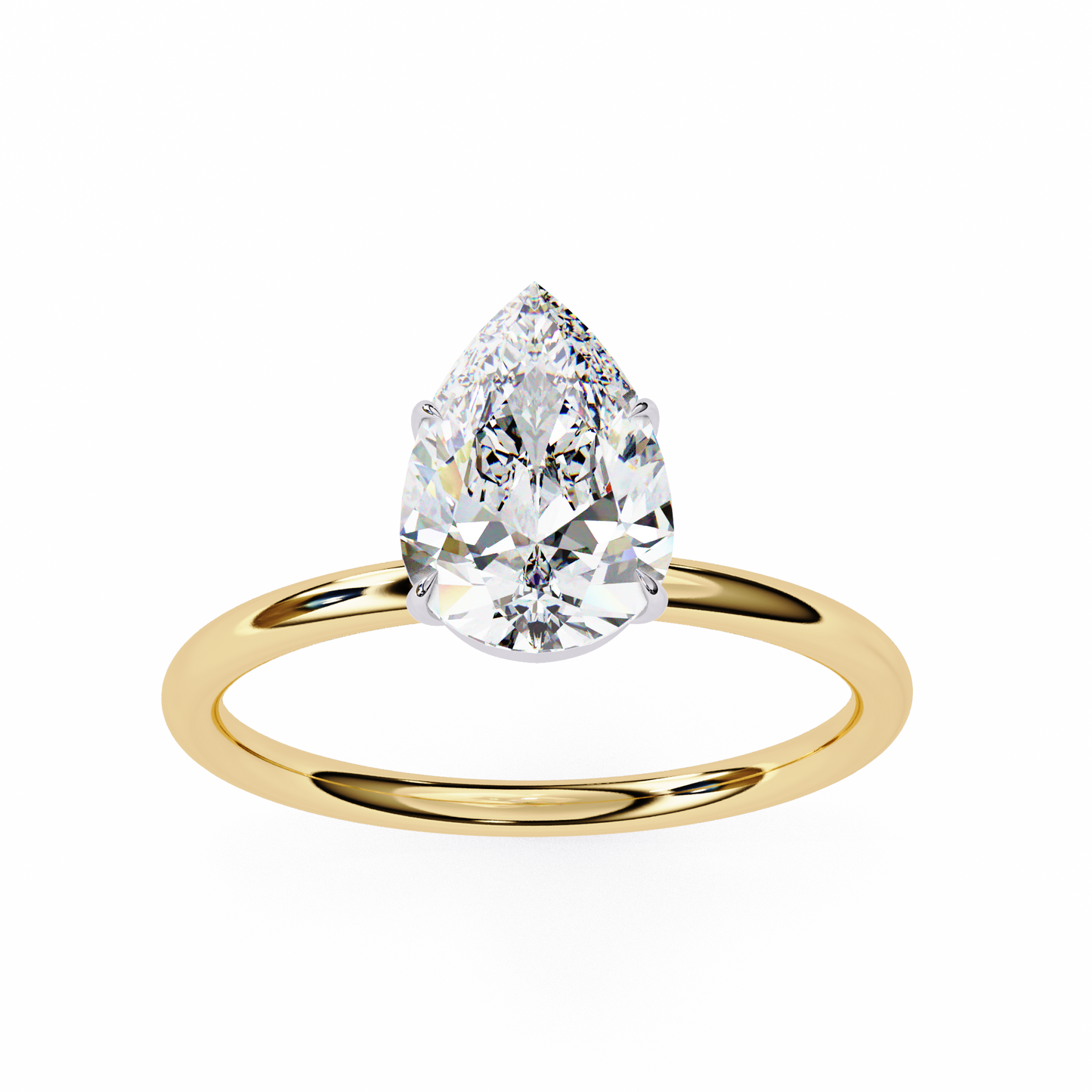 1.25 CT Pear Cut Diamond Wedding Rings