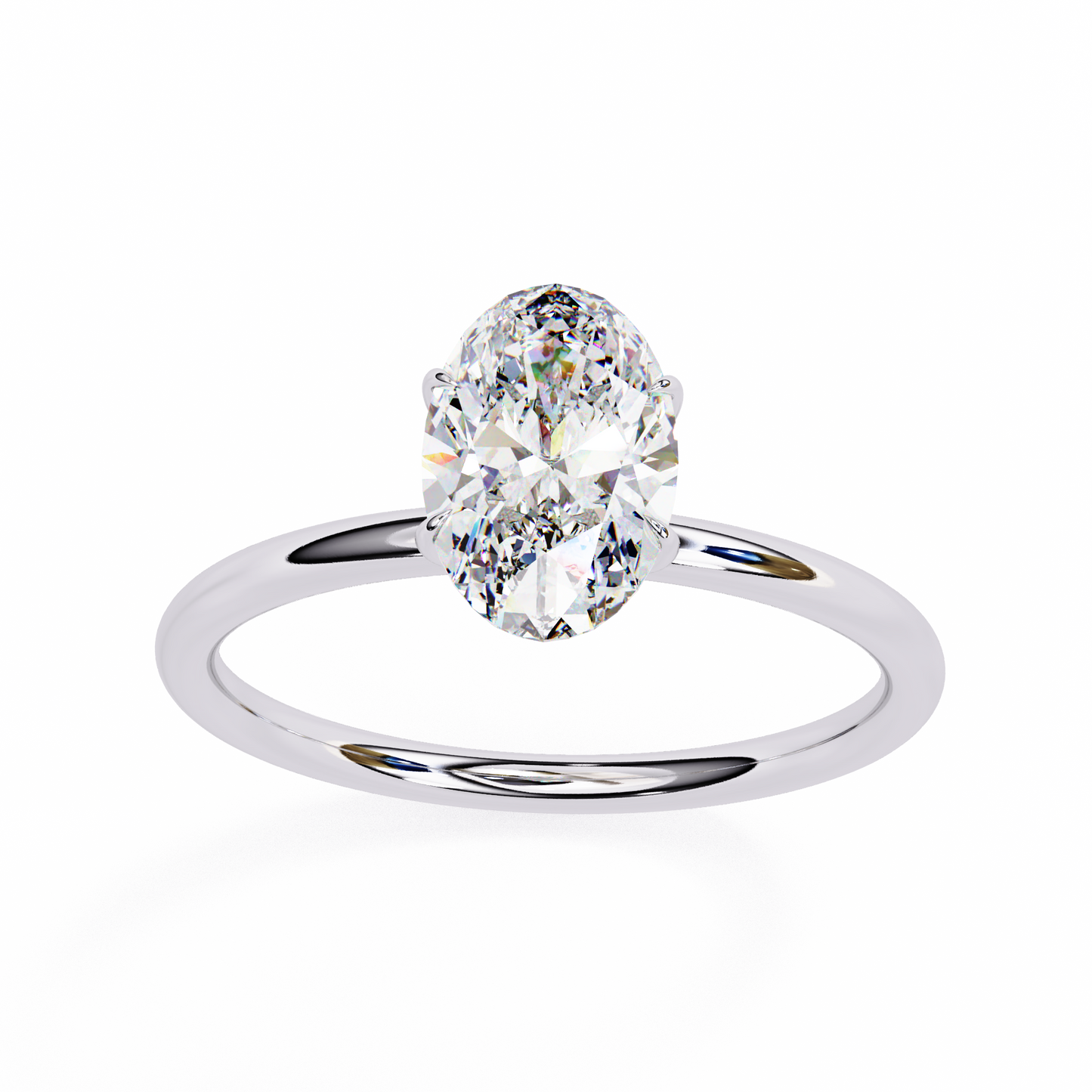 1.75 CT Oval  Cut Diamond Engagement Ring