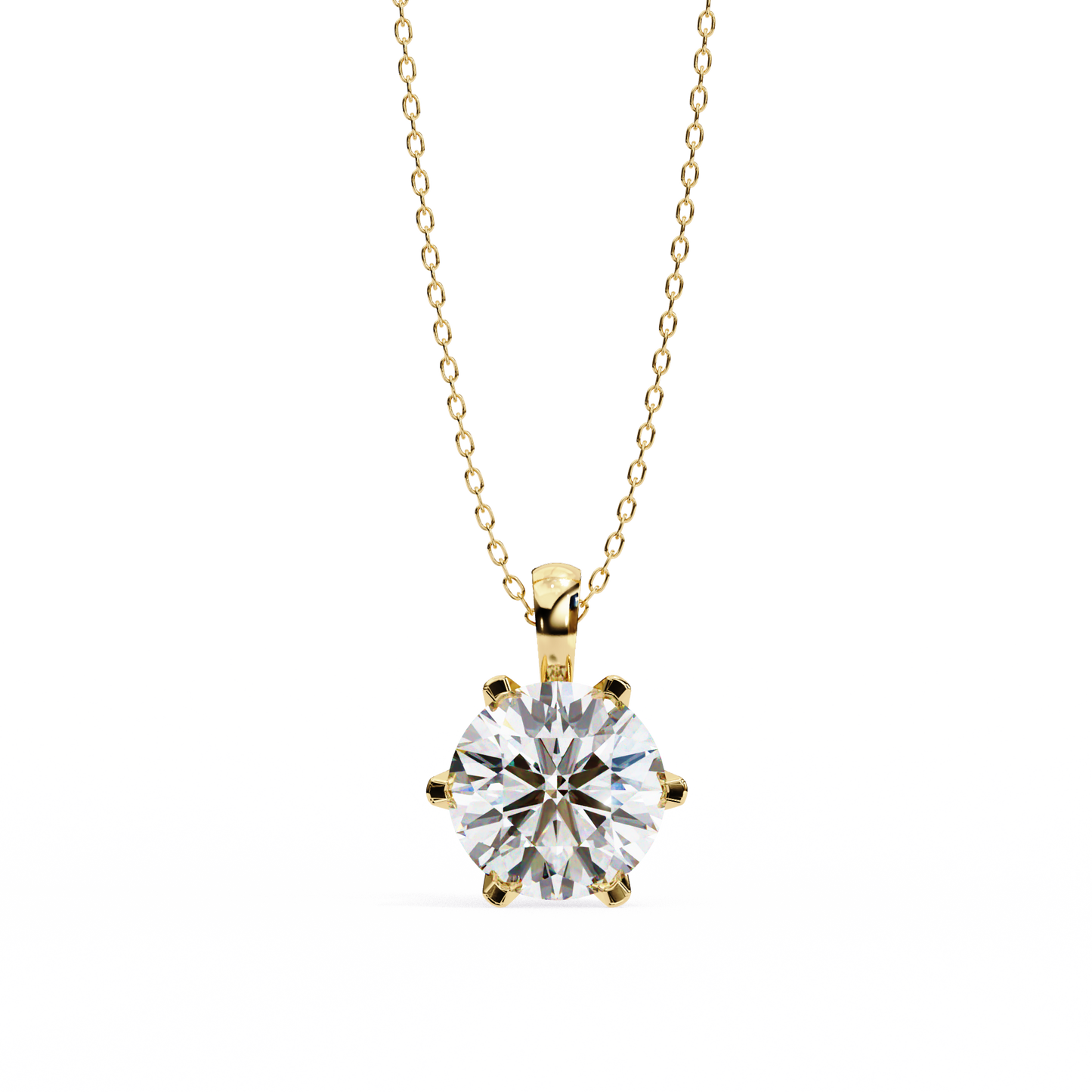 2.10 CT Round Cut Diamond Pendant