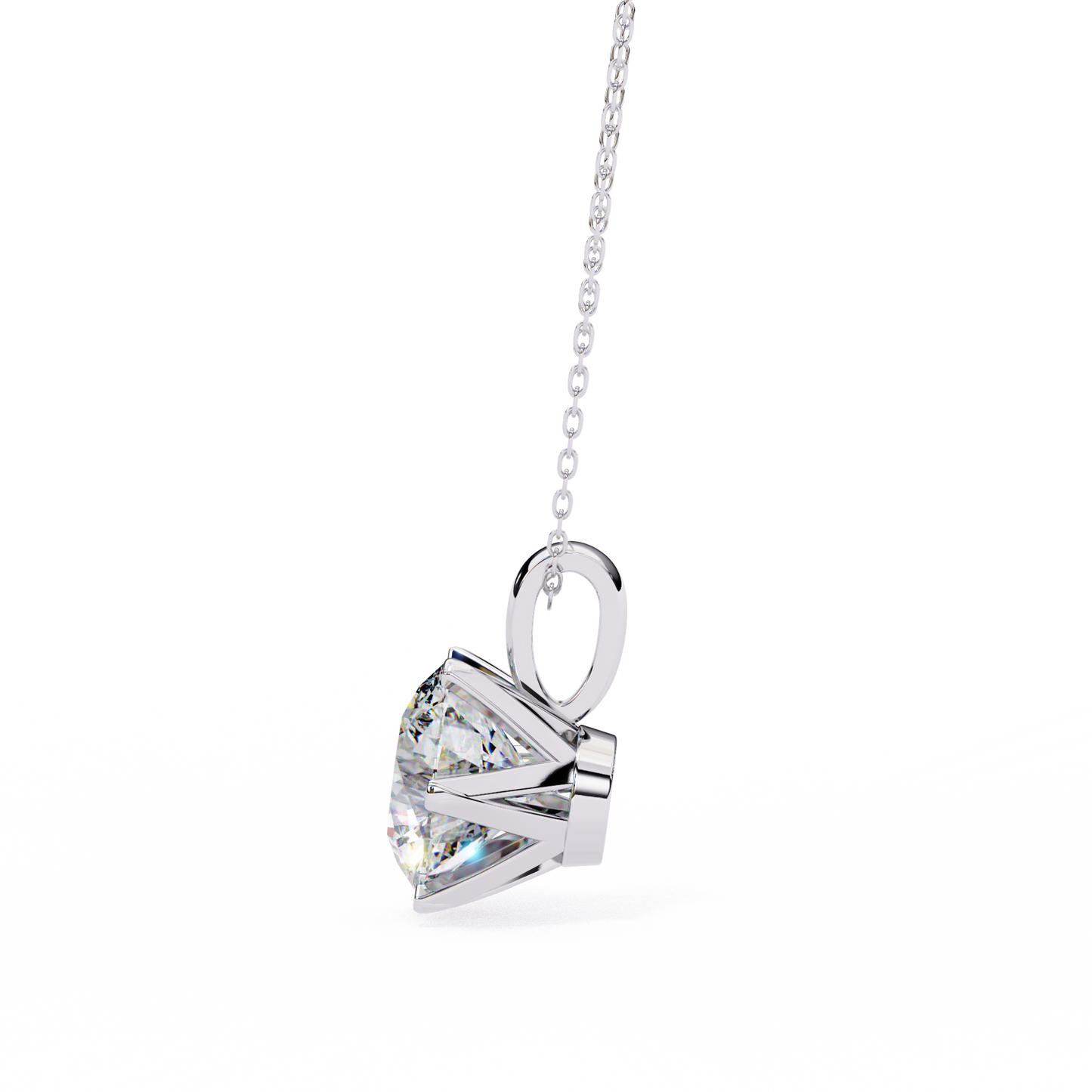 2.10 CT Round Cut Diamond Pendant