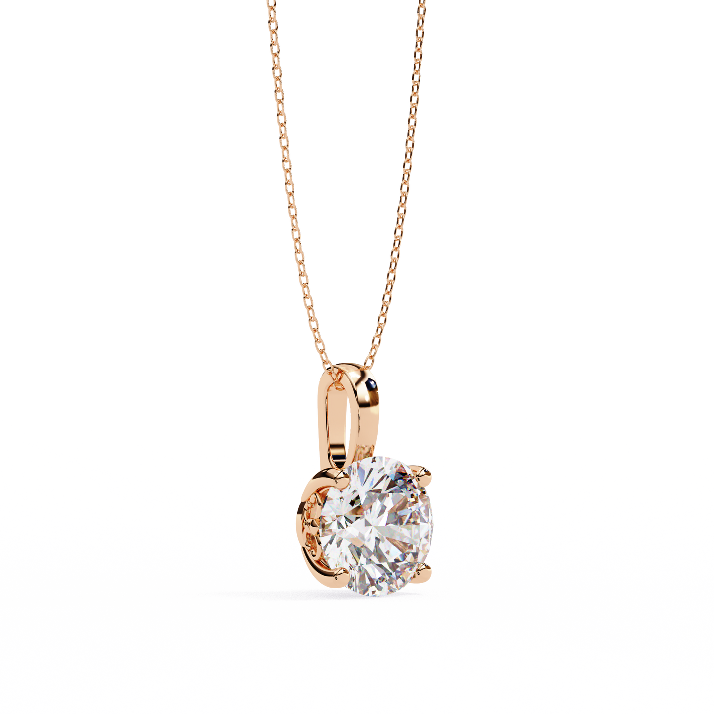 2.00 CT Round Cut Diamond Pendant