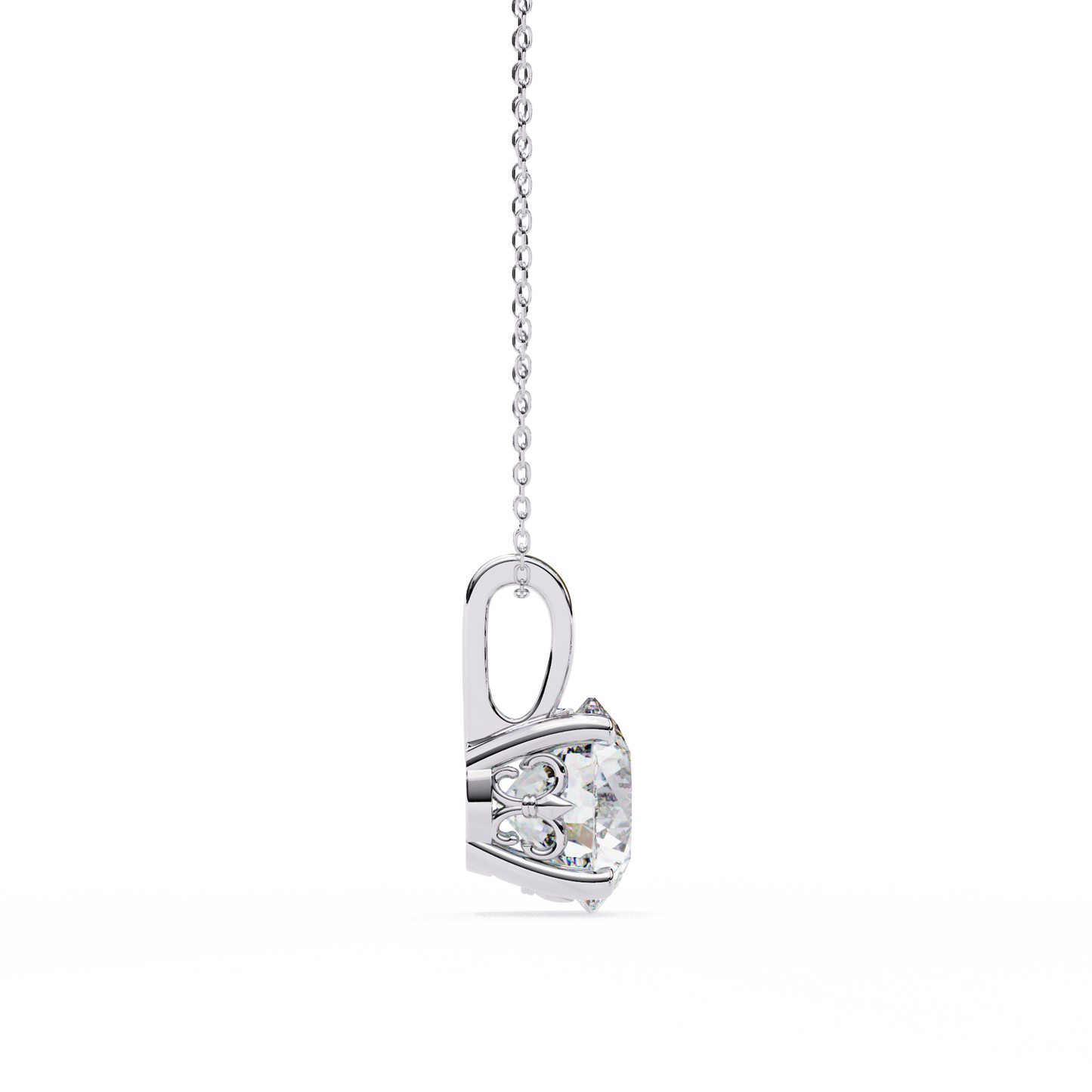 2.00 CT Round Cut Diamond Pendant