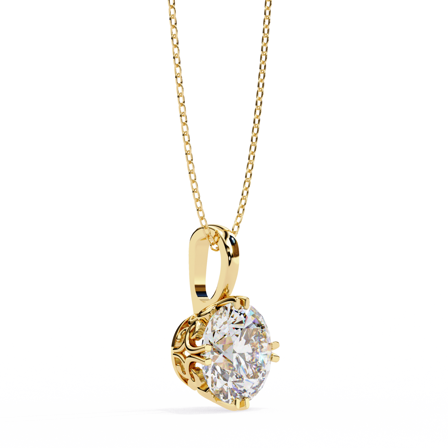 2.00  CT Round Cut Diamond Pendant