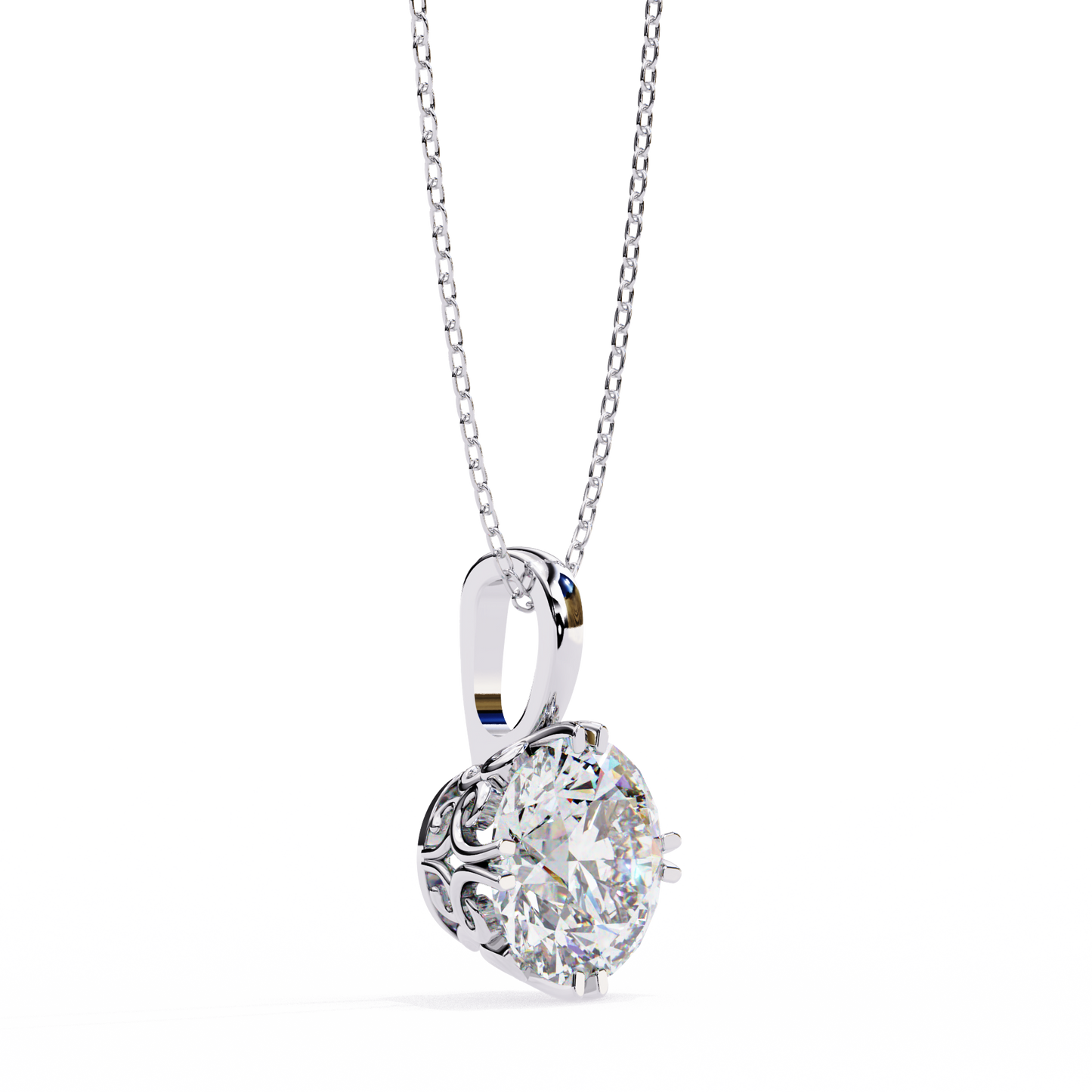 2.00  CT Round Cut Diamond Pendant