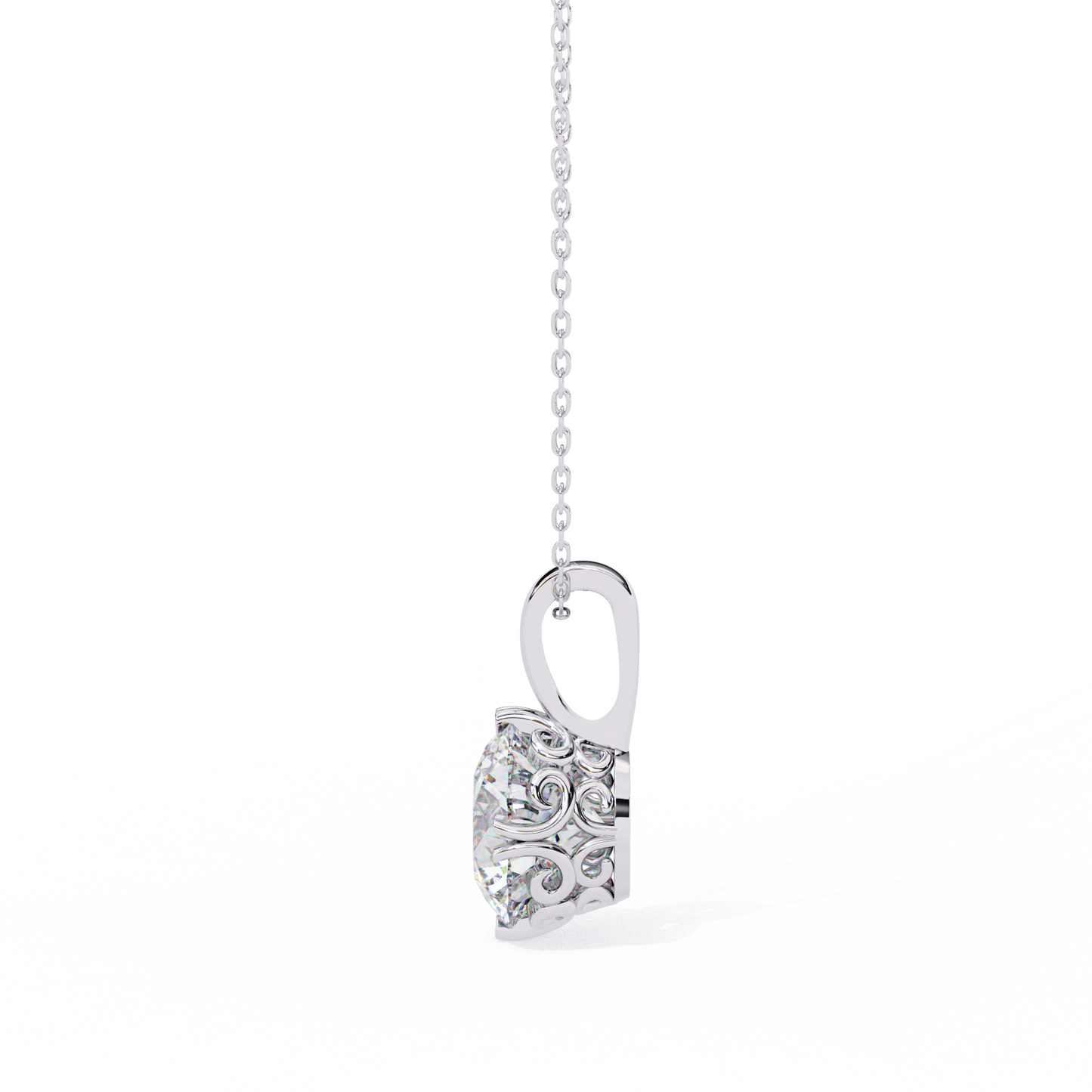 2.00  CT Round Cut Diamond Pendant