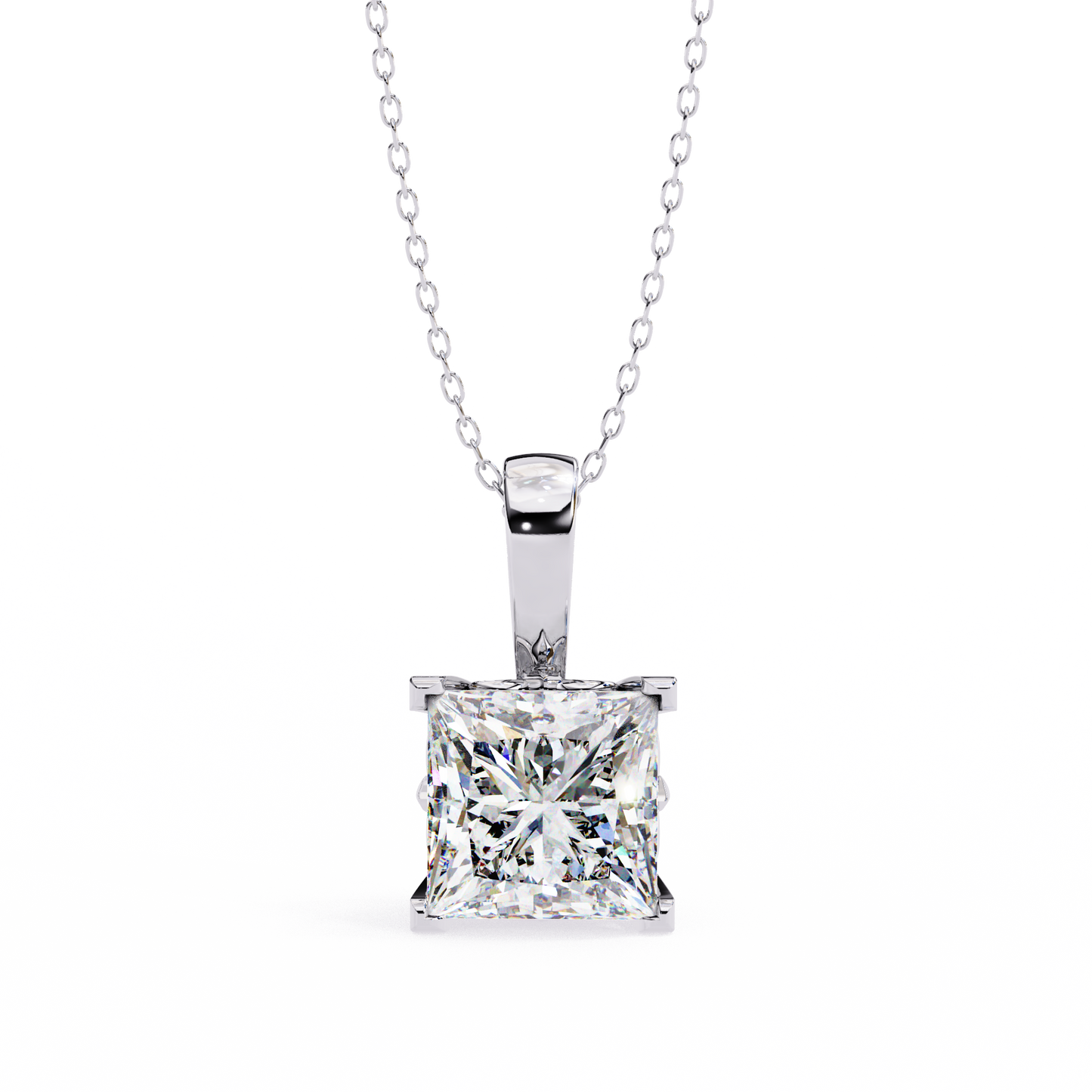 2.50 CT Princess Cut Diamond Pendant