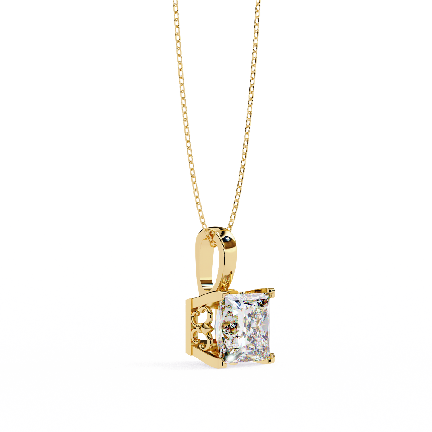 2.50 CT Princess Cut Diamond Pendant