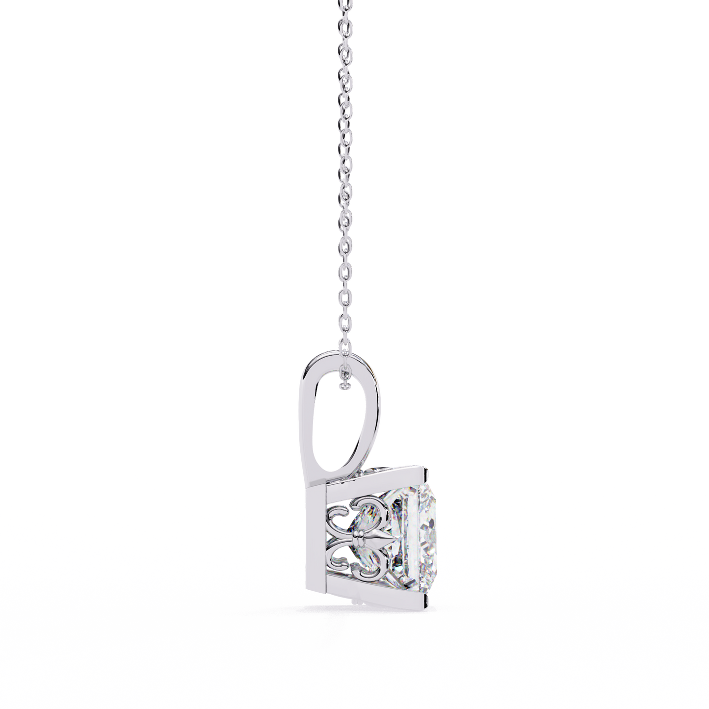 2.50 CT Princess Cut Diamond Pendant