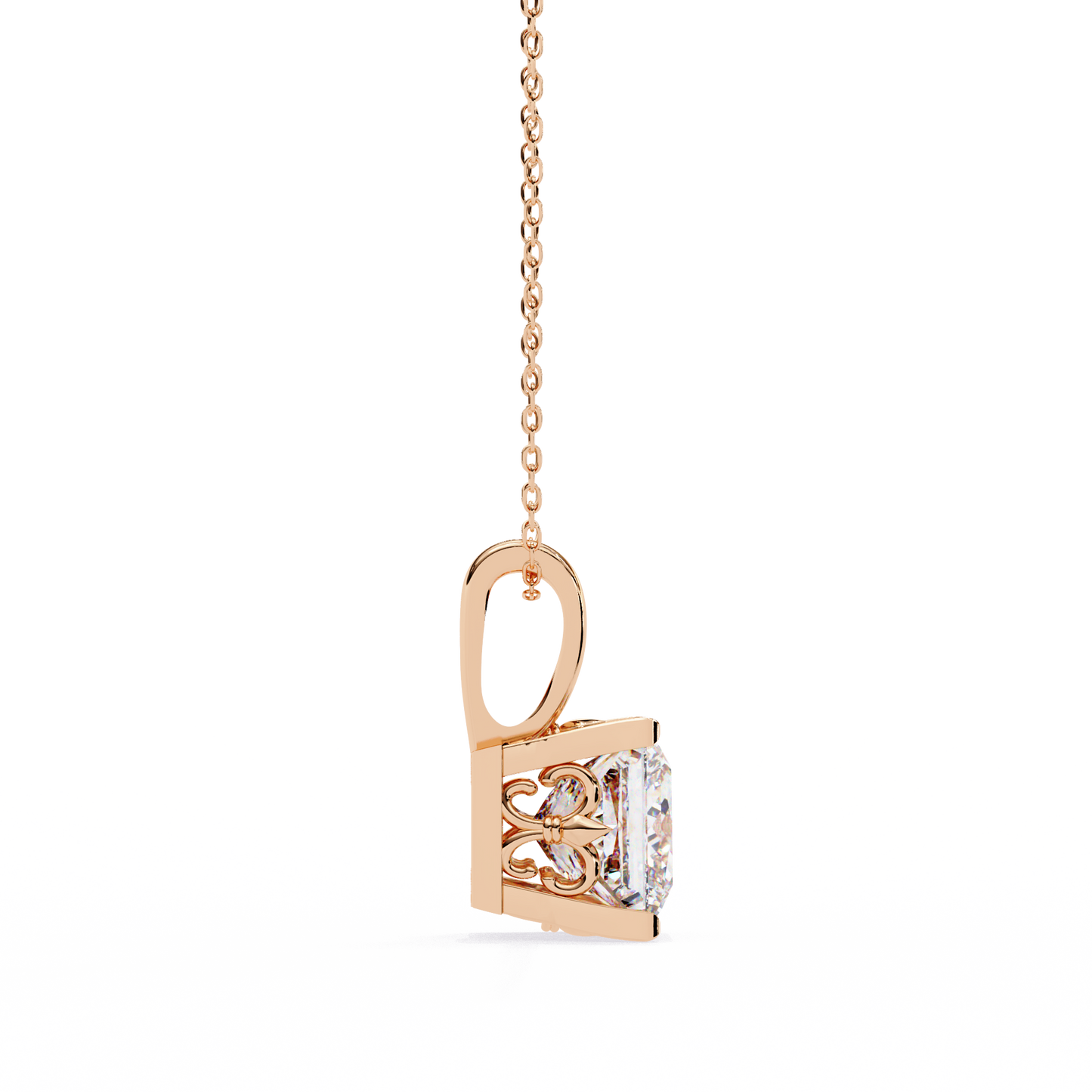 2.50 CT Princess Cut Diamond Pendant