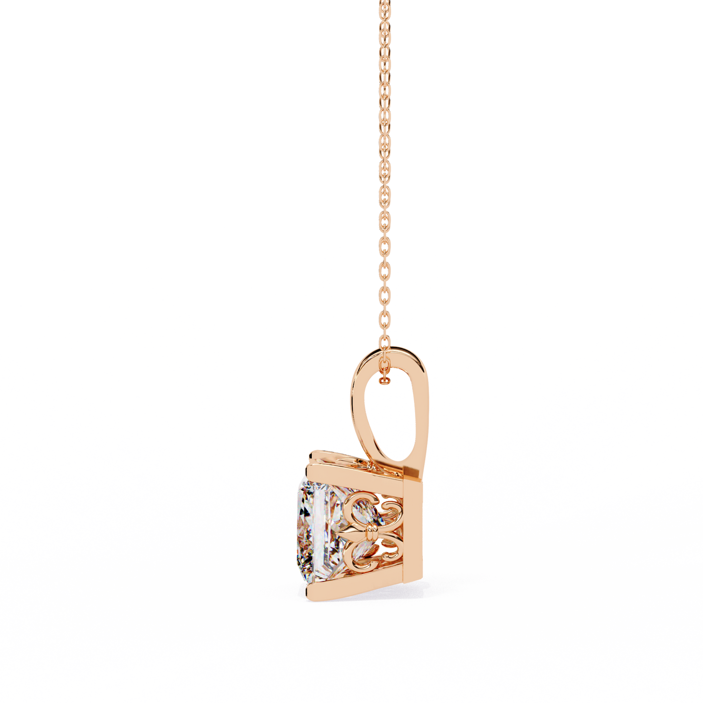 2.50 CT Princess Cut Diamond Pendant