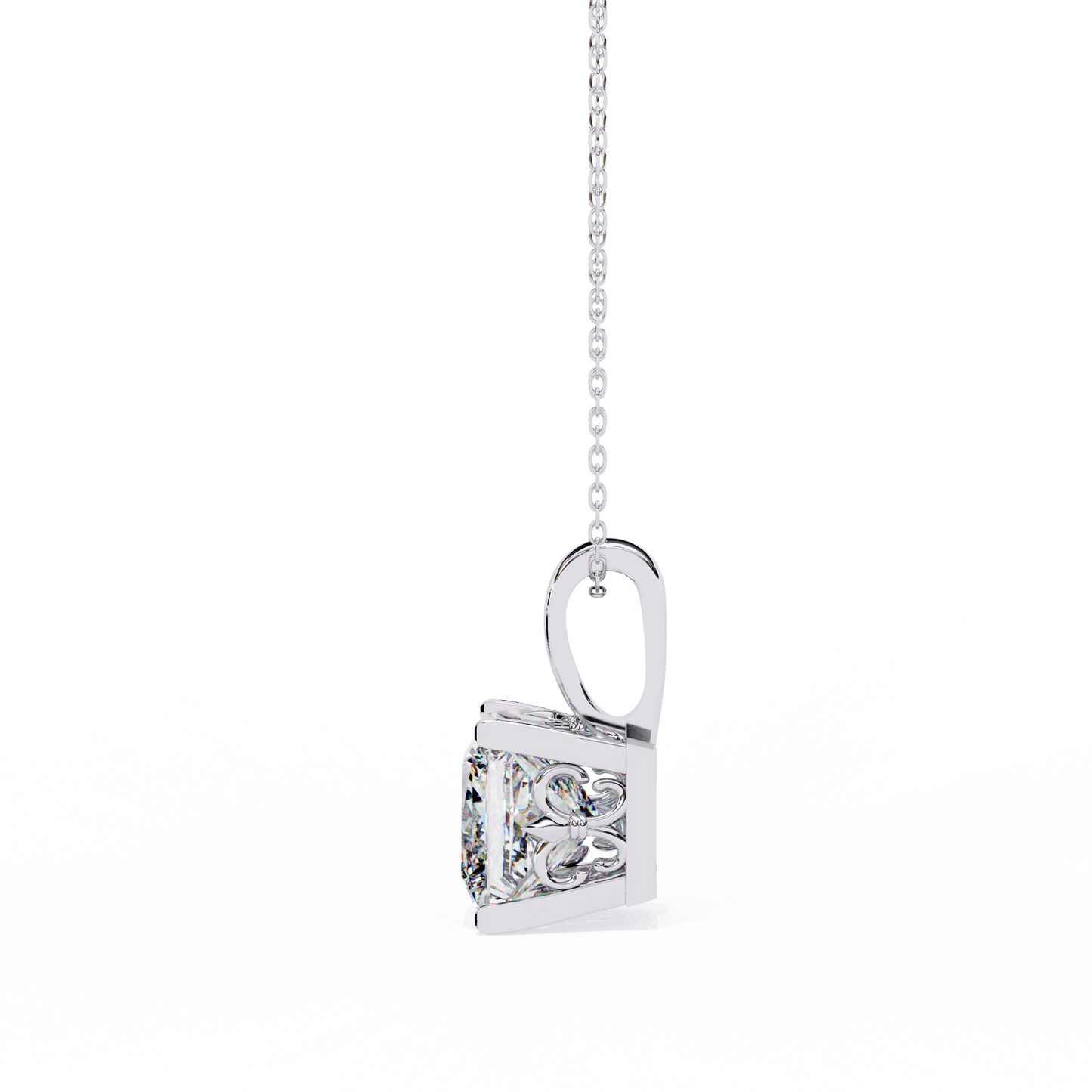 2.50 CT Princess Cut Diamond Pendant