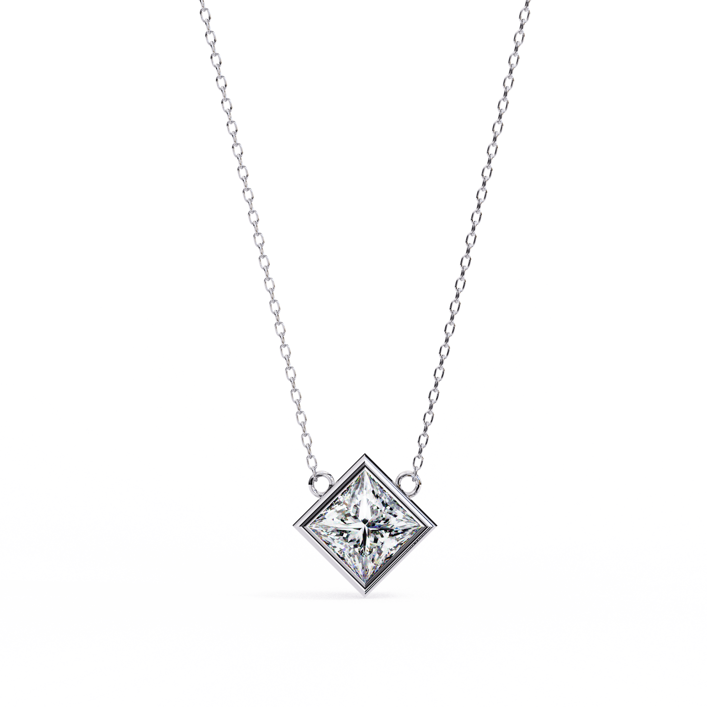 2.00 CT Princess Cut Diamond Pendant