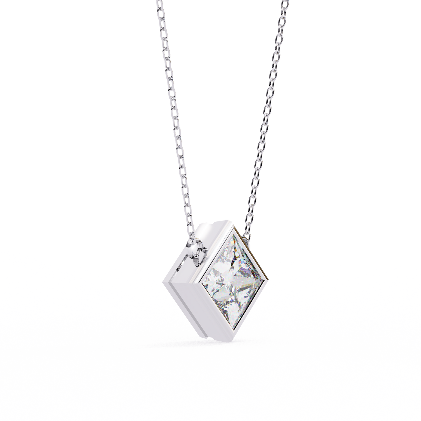 2.00 CT Princess Cut Diamond Pendant