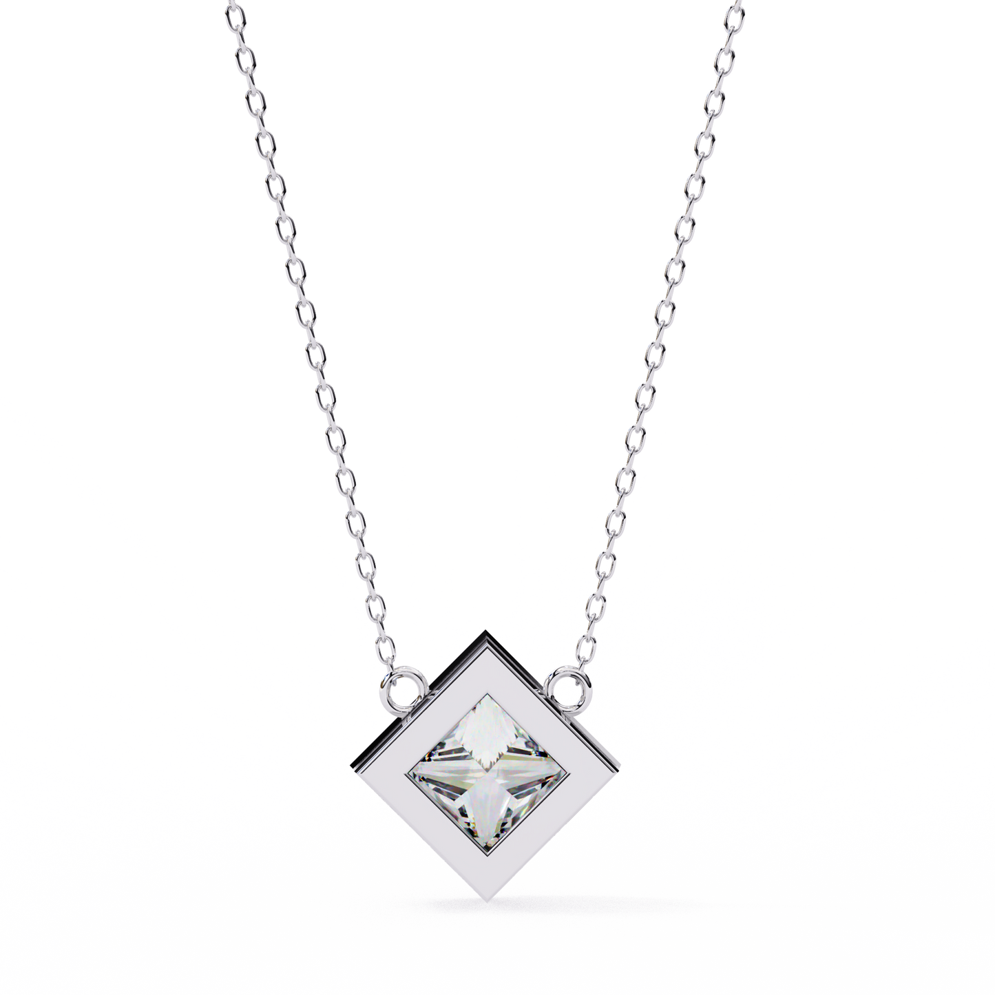 2.00 CT Princess Cut Diamond Pendant