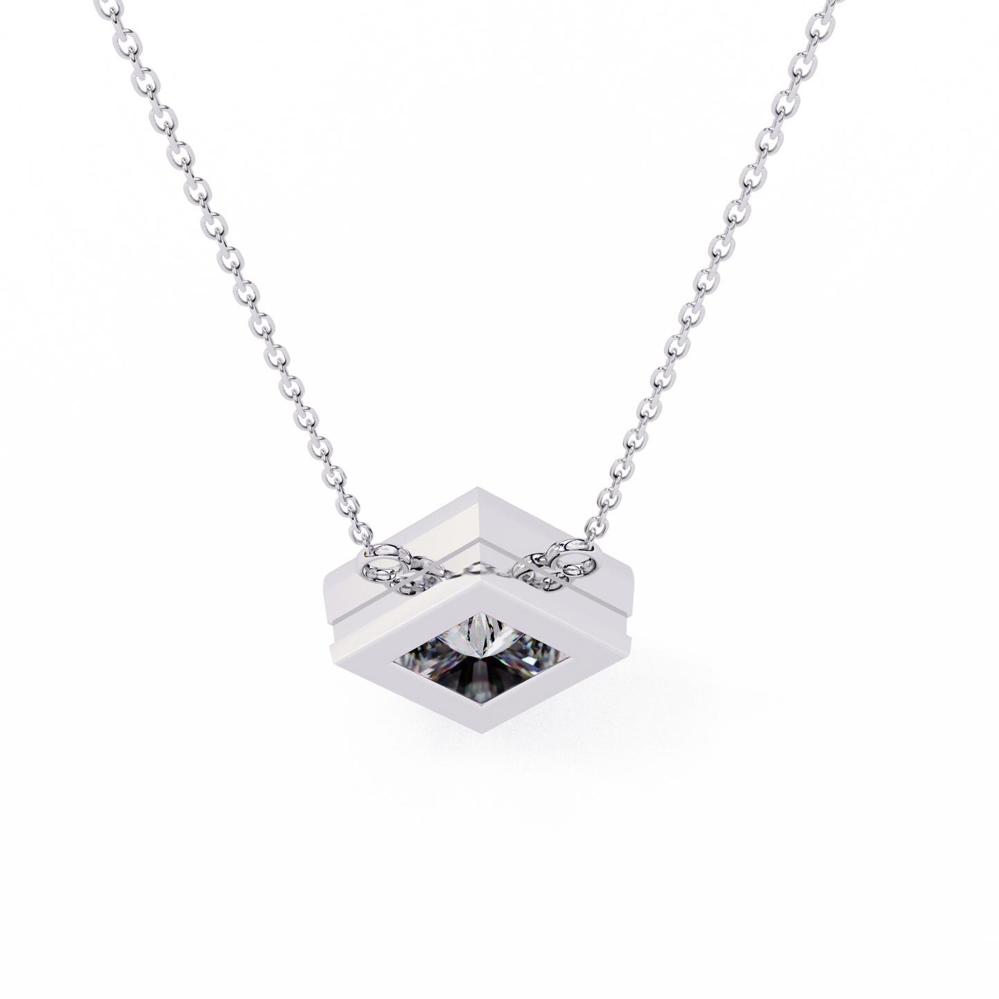 2.00 CT Princess Cut Diamond Pendant