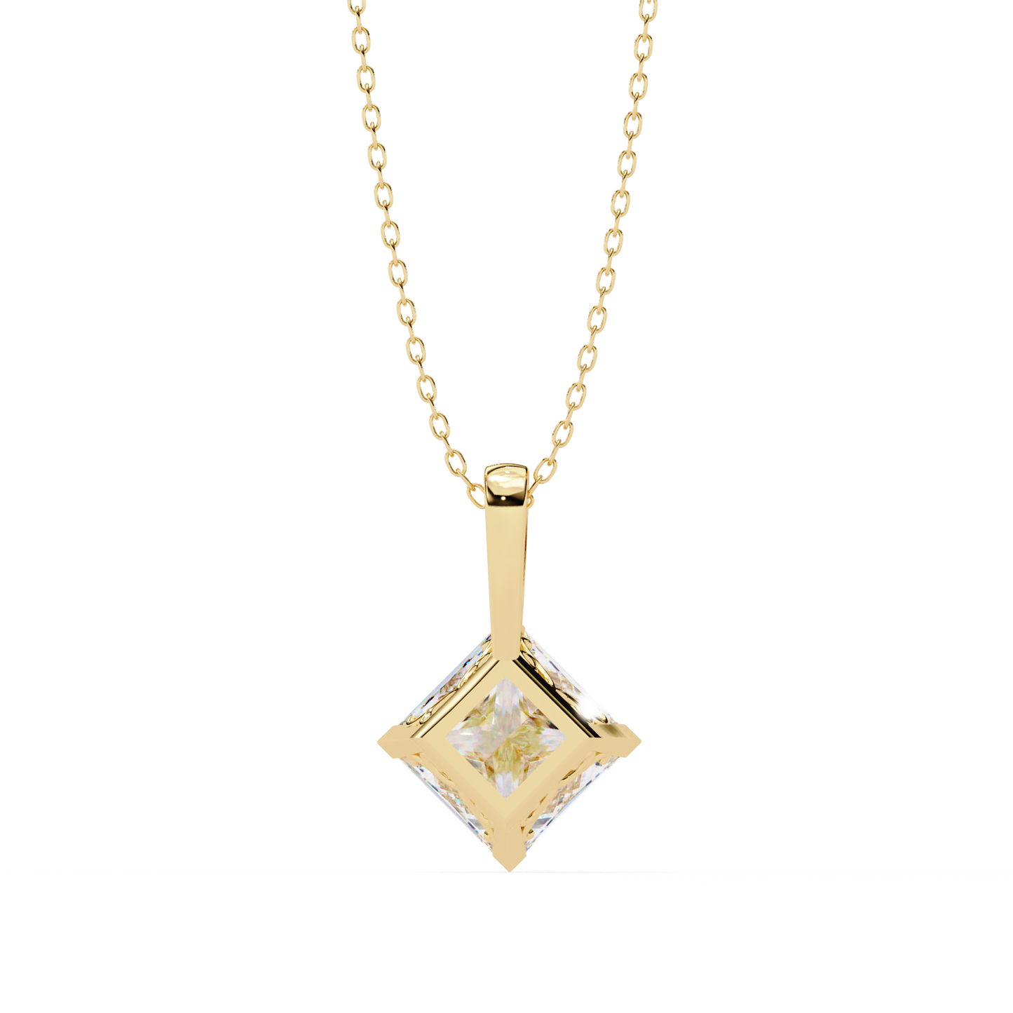 2.50 CT Princess Cut Diamond Pendant