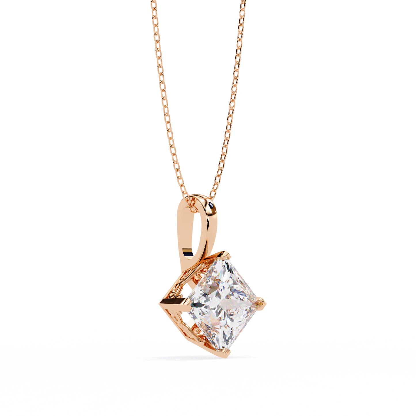 2.50 CT Princess Cut Diamond Pendant