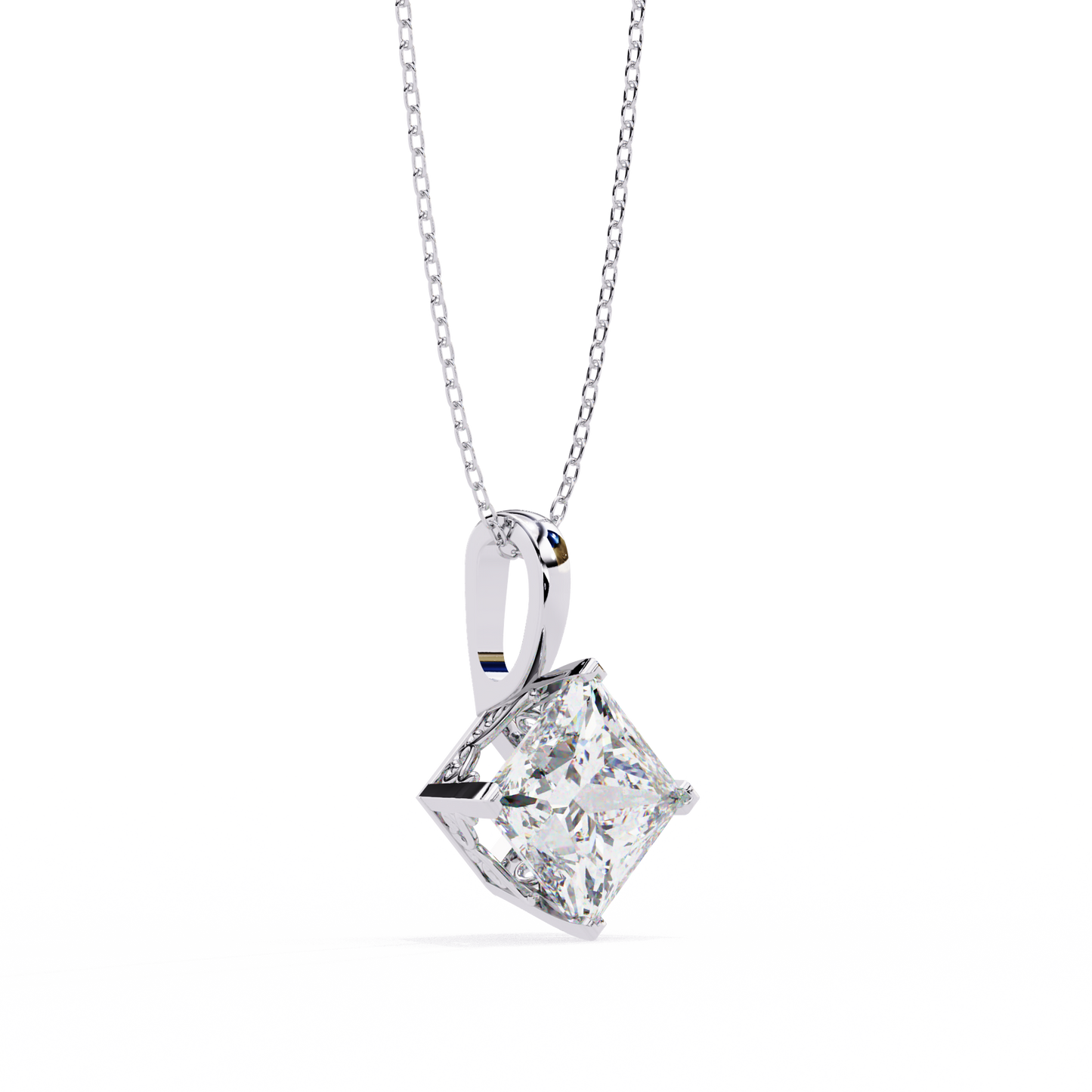 2.50 CT Princess Cut Diamond Pendant