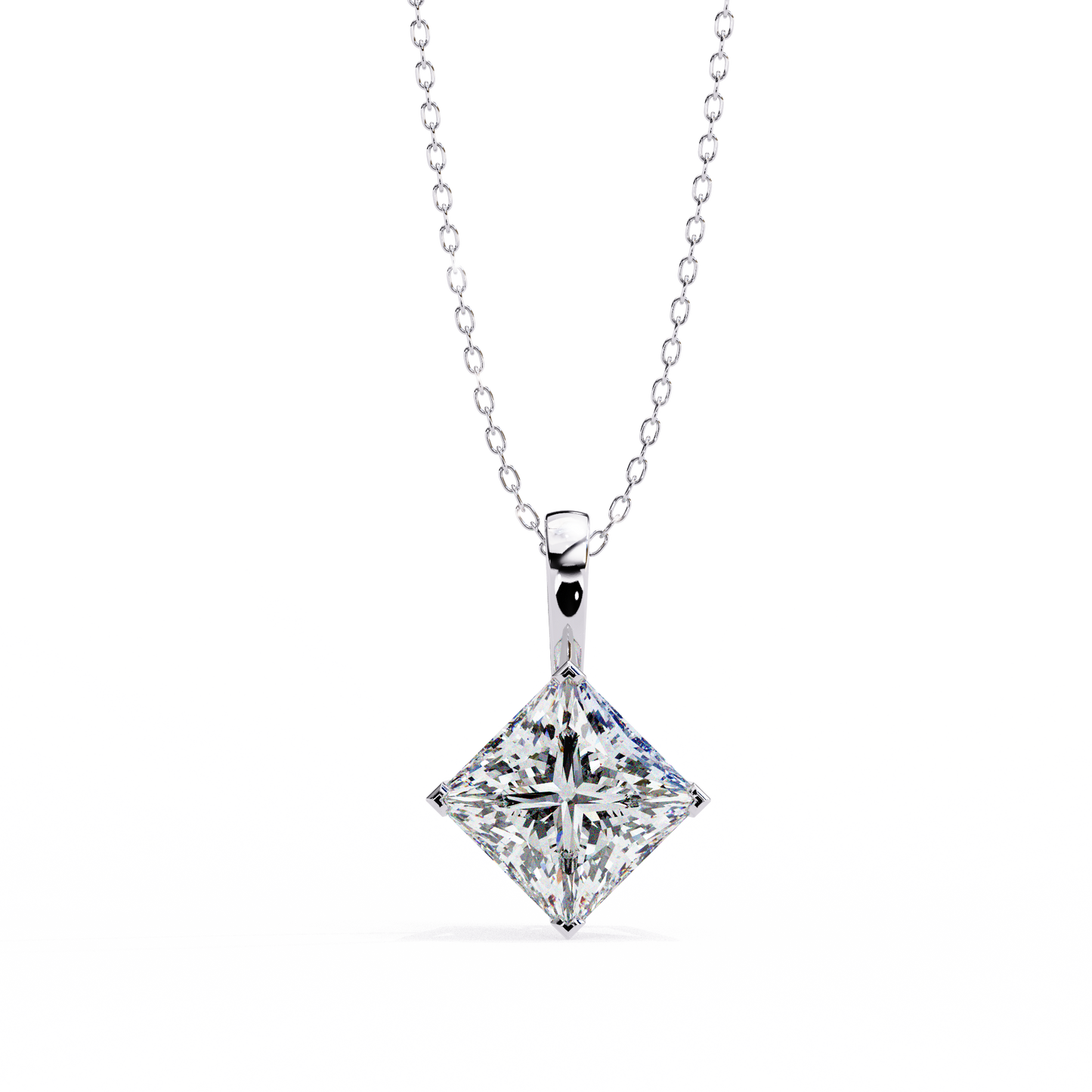 2.50 CT Princess Cut Diamond Pendant