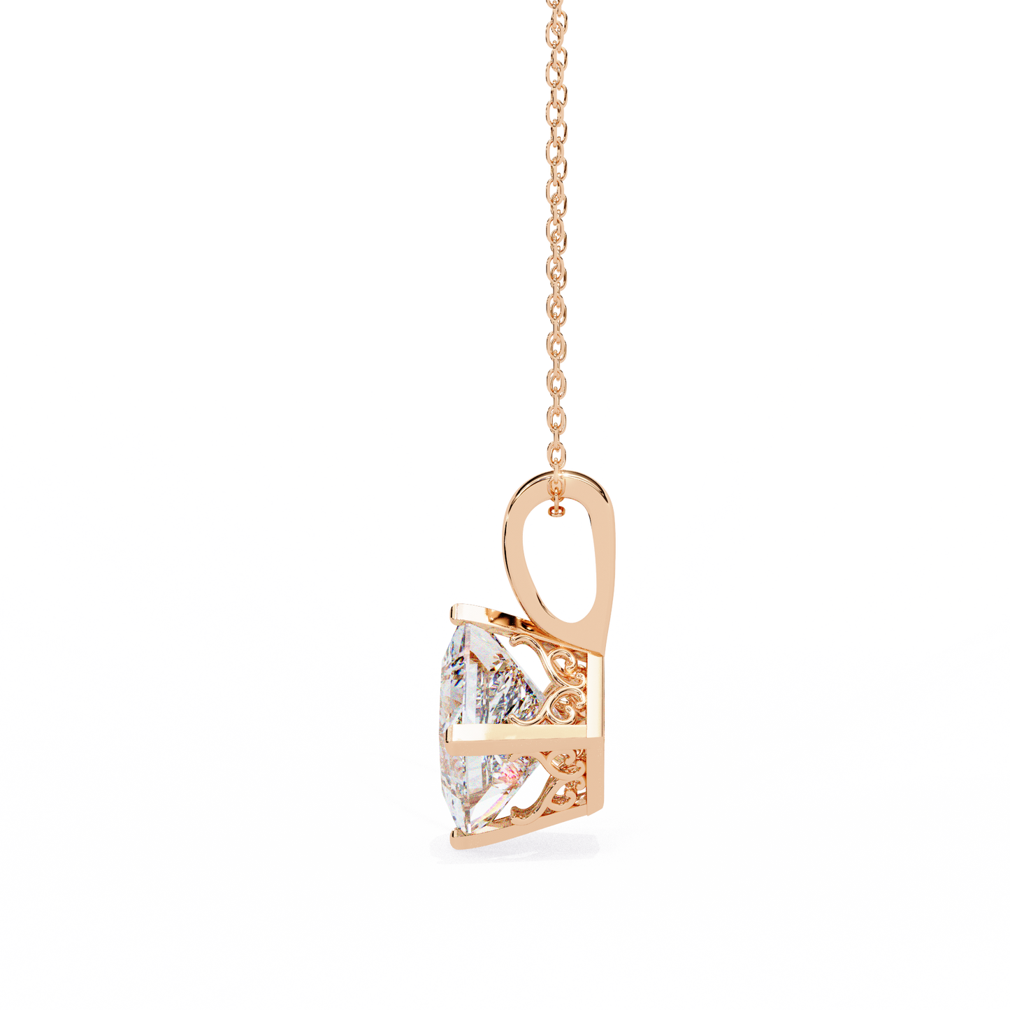 2.50 CT Princess Cut Diamond Pendant