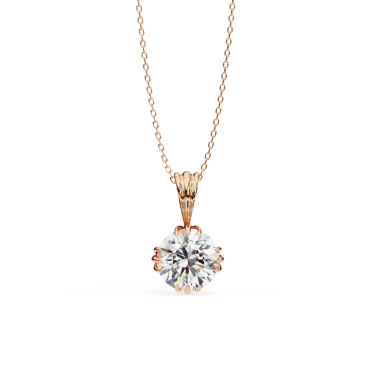 2.00 CT Round  Cut Diamond Pendant