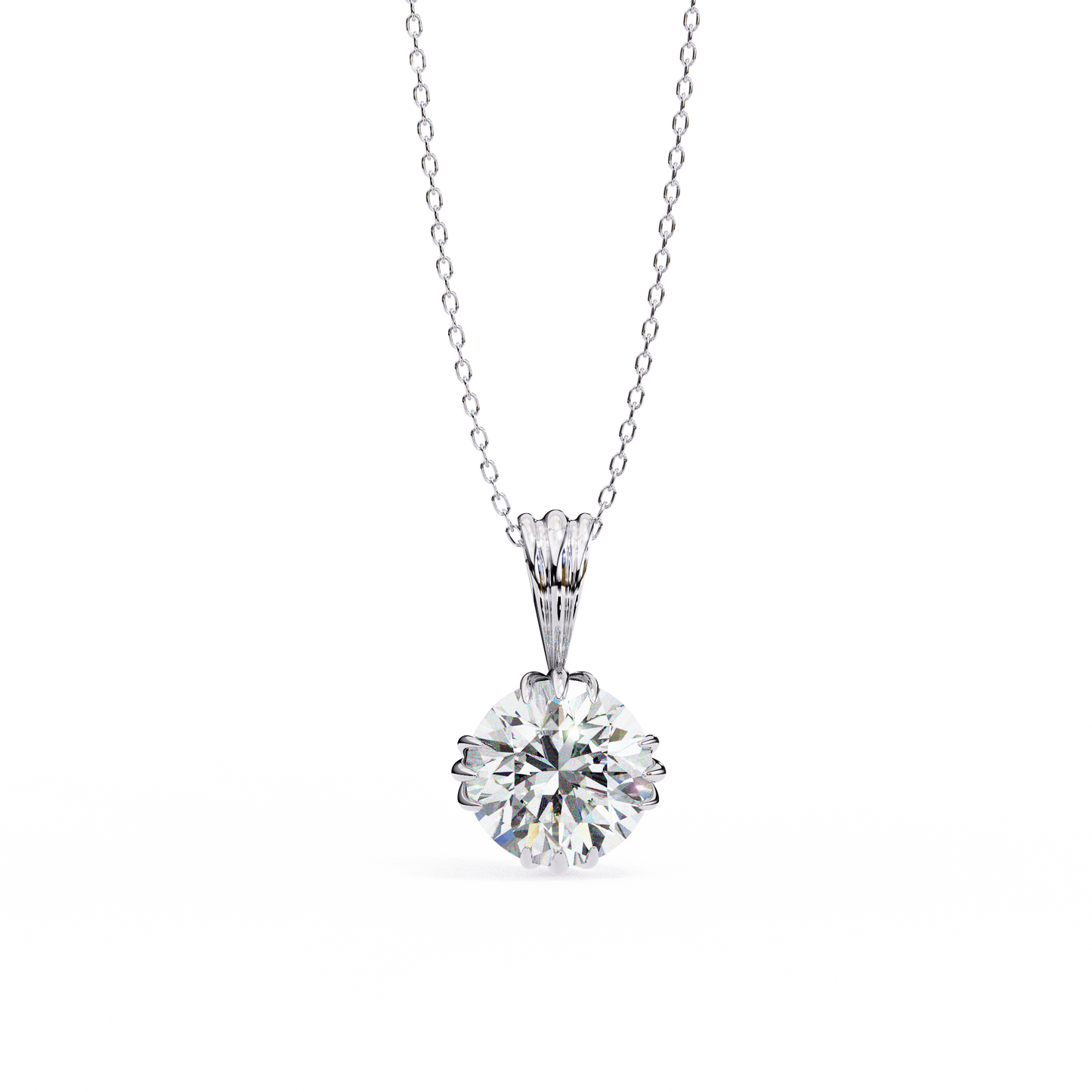 2.00 CT Round  Cut Diamond Pendant