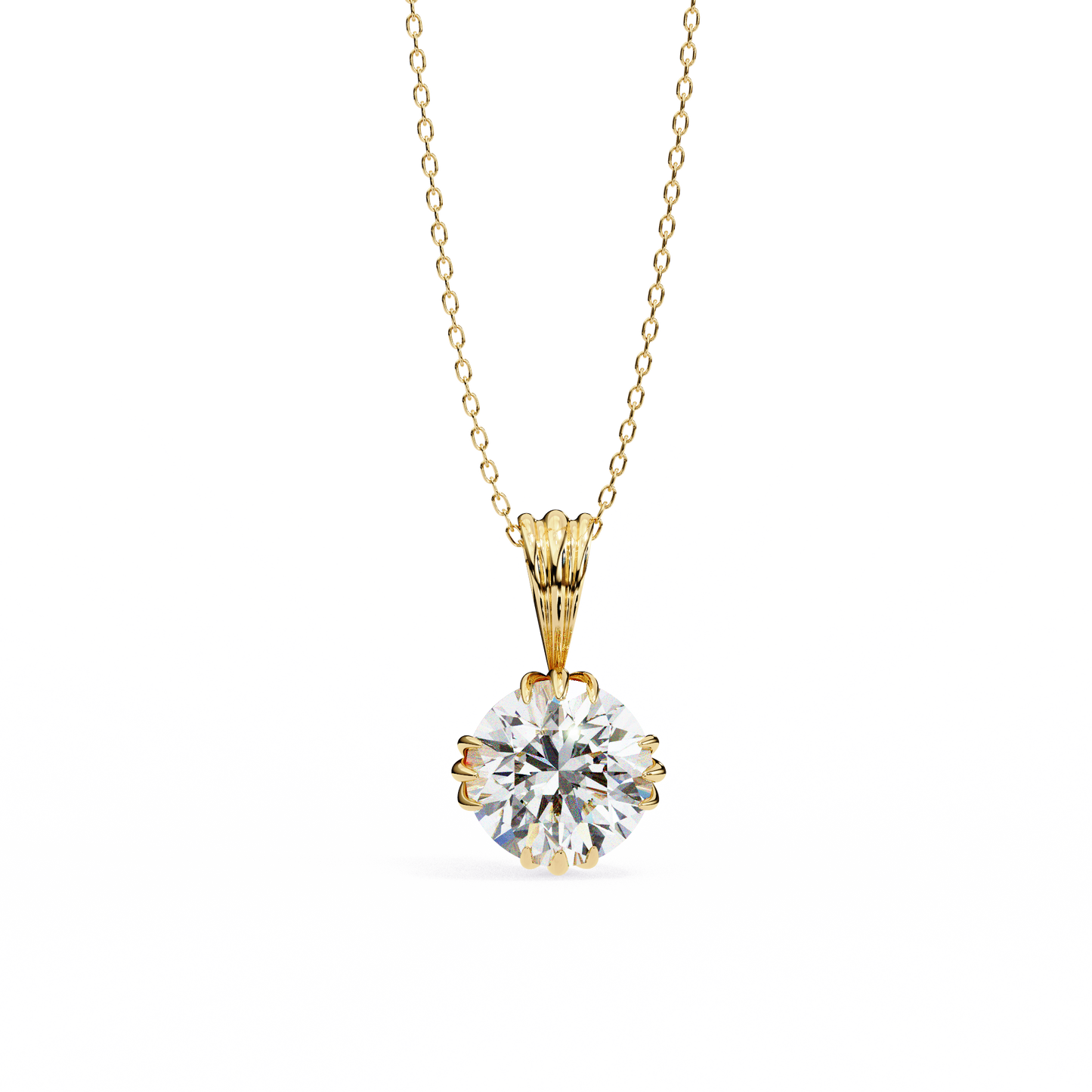 2.00 CT Round  Cut Diamond Pendant