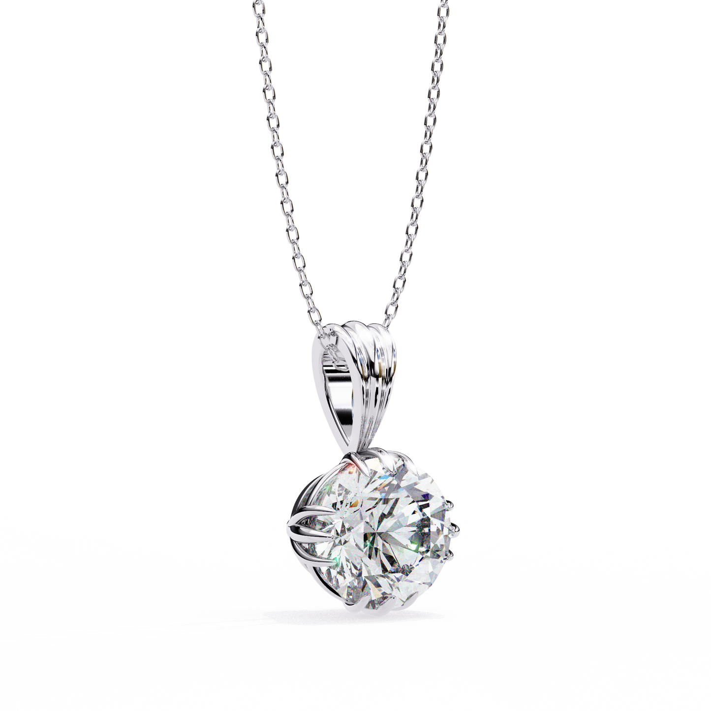 2.00 CT Round  Cut Diamond Pendant