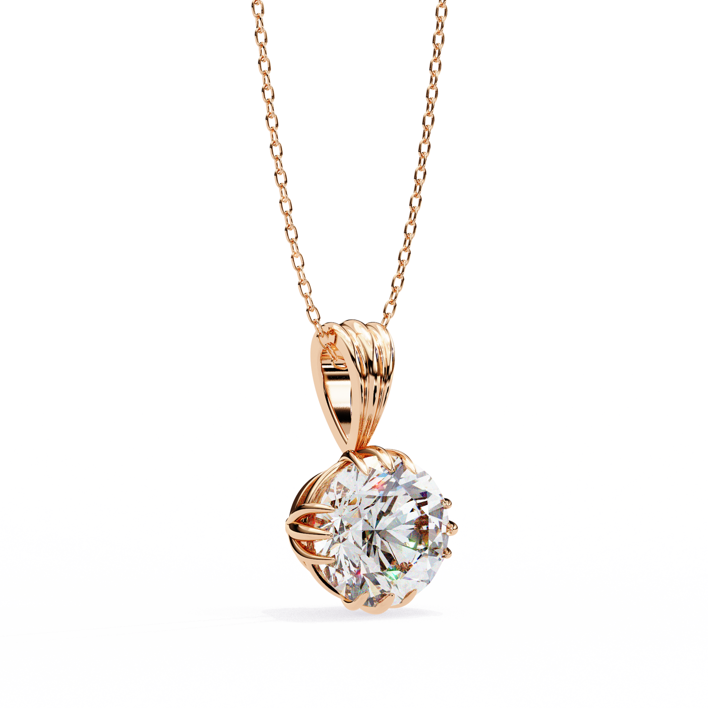 2.00 CT Round  Cut Diamond Pendant