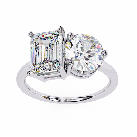 Radiant & Round Cut Diamond Wedding Ring - Ulight Jewels