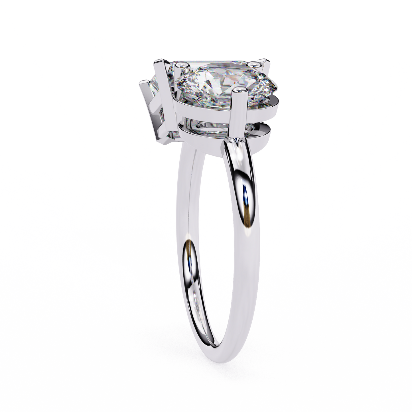 Radiant & Round Cut Diamond Wedding Ring